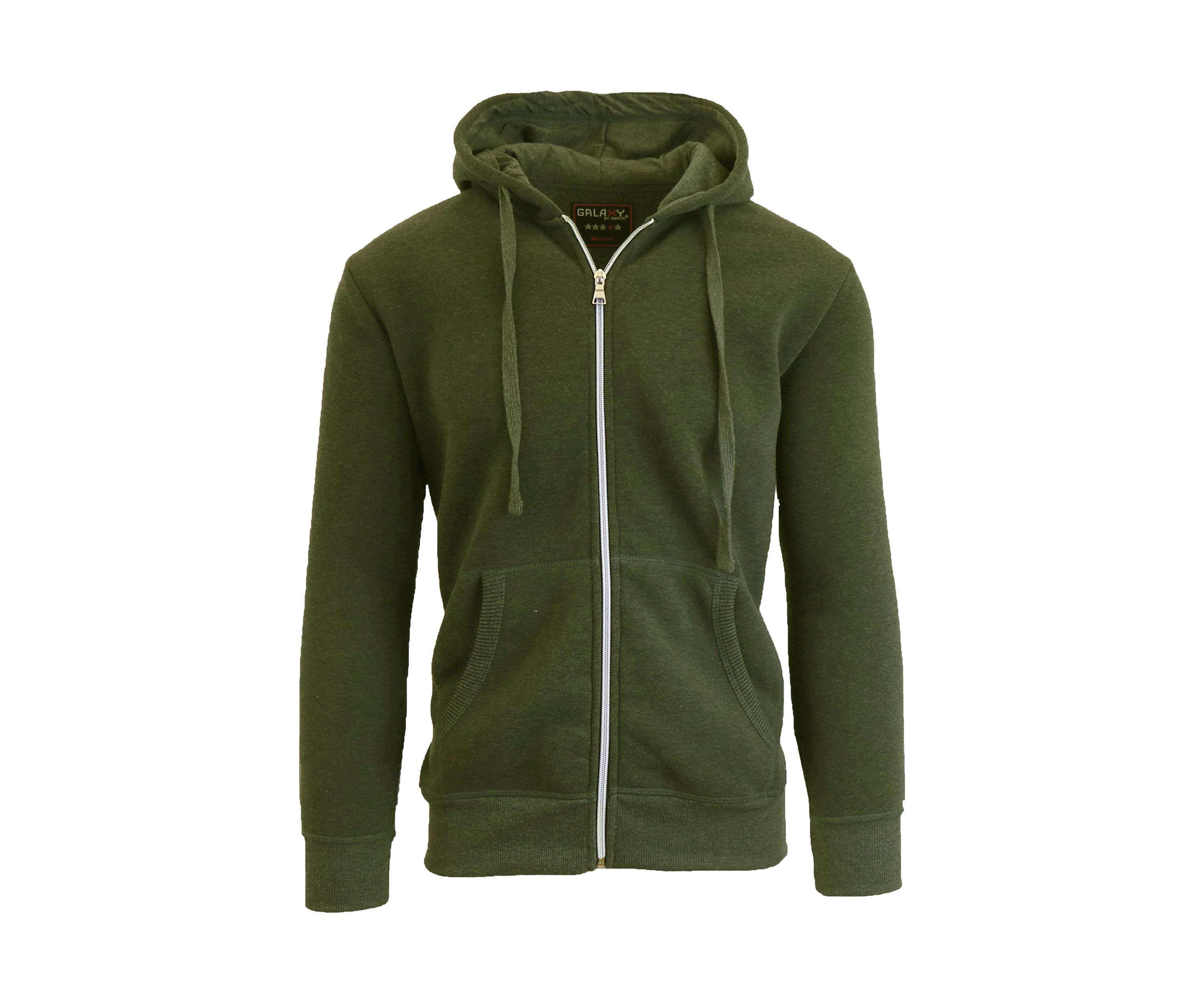 Mens Full Zip Fleece Hooded Sweatshirt