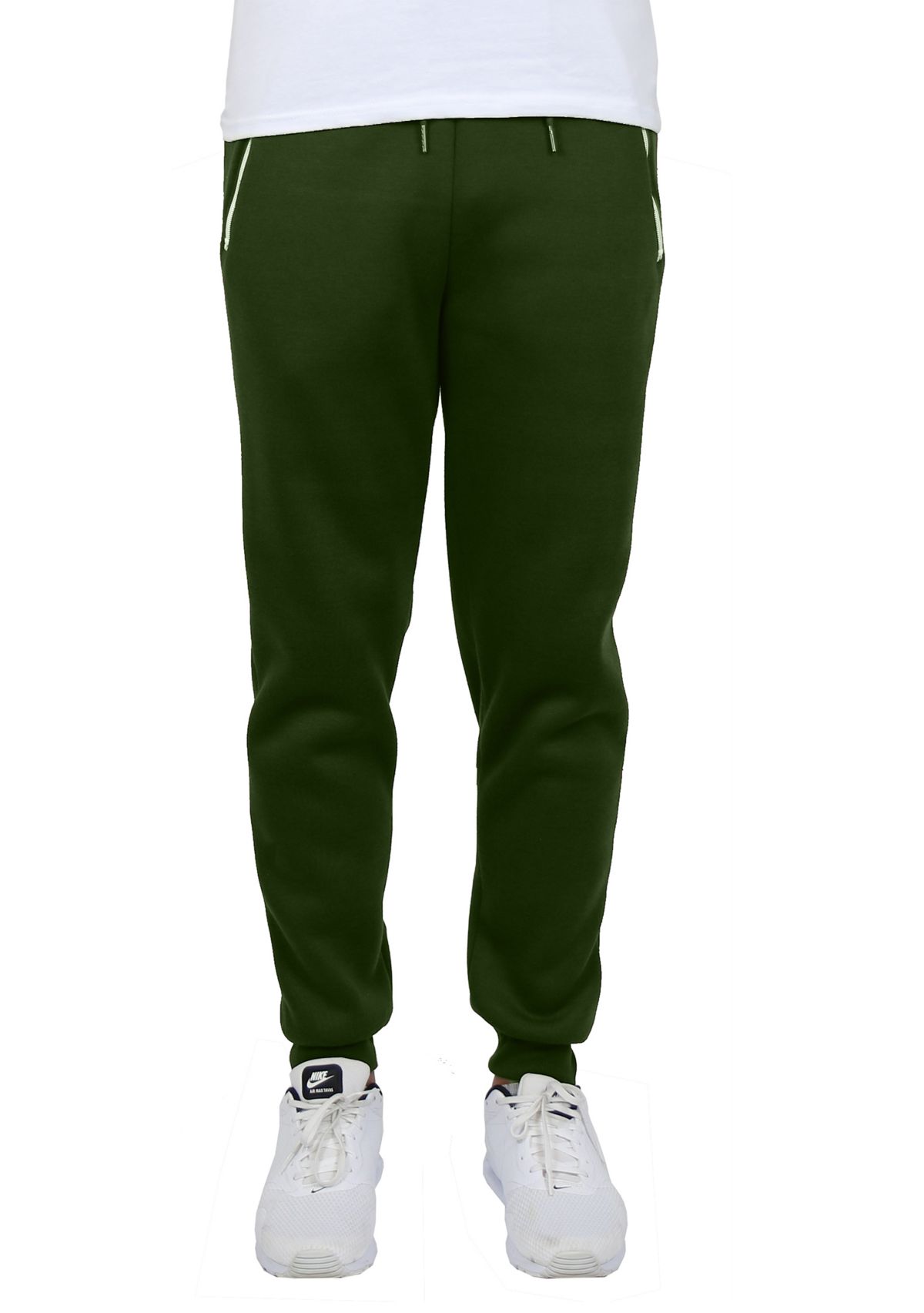 Mens Slim Fit Jogger Pants With Zipper Pockets