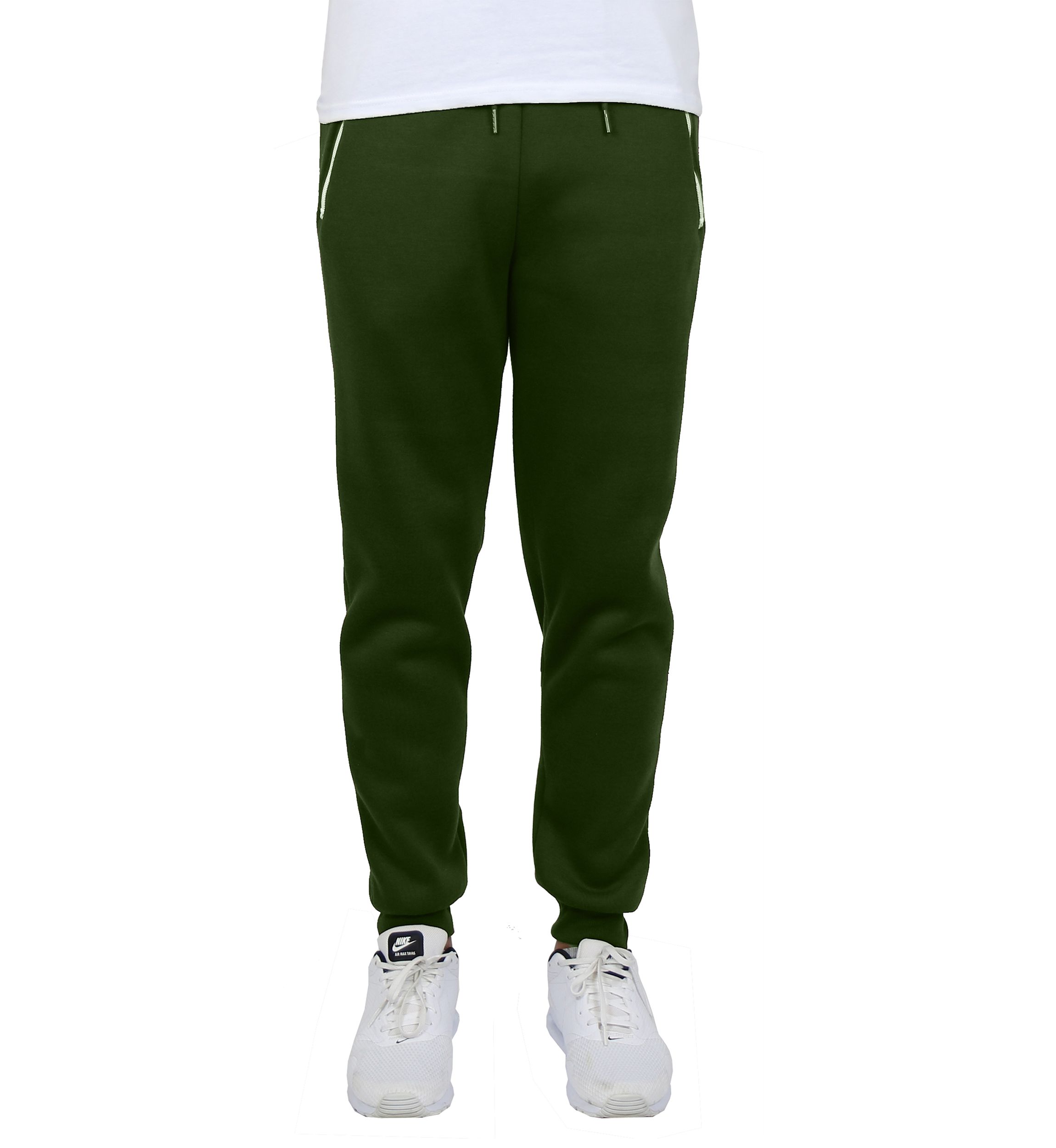 Mens Slim Fit Jogger Pants With Zipper Pockets