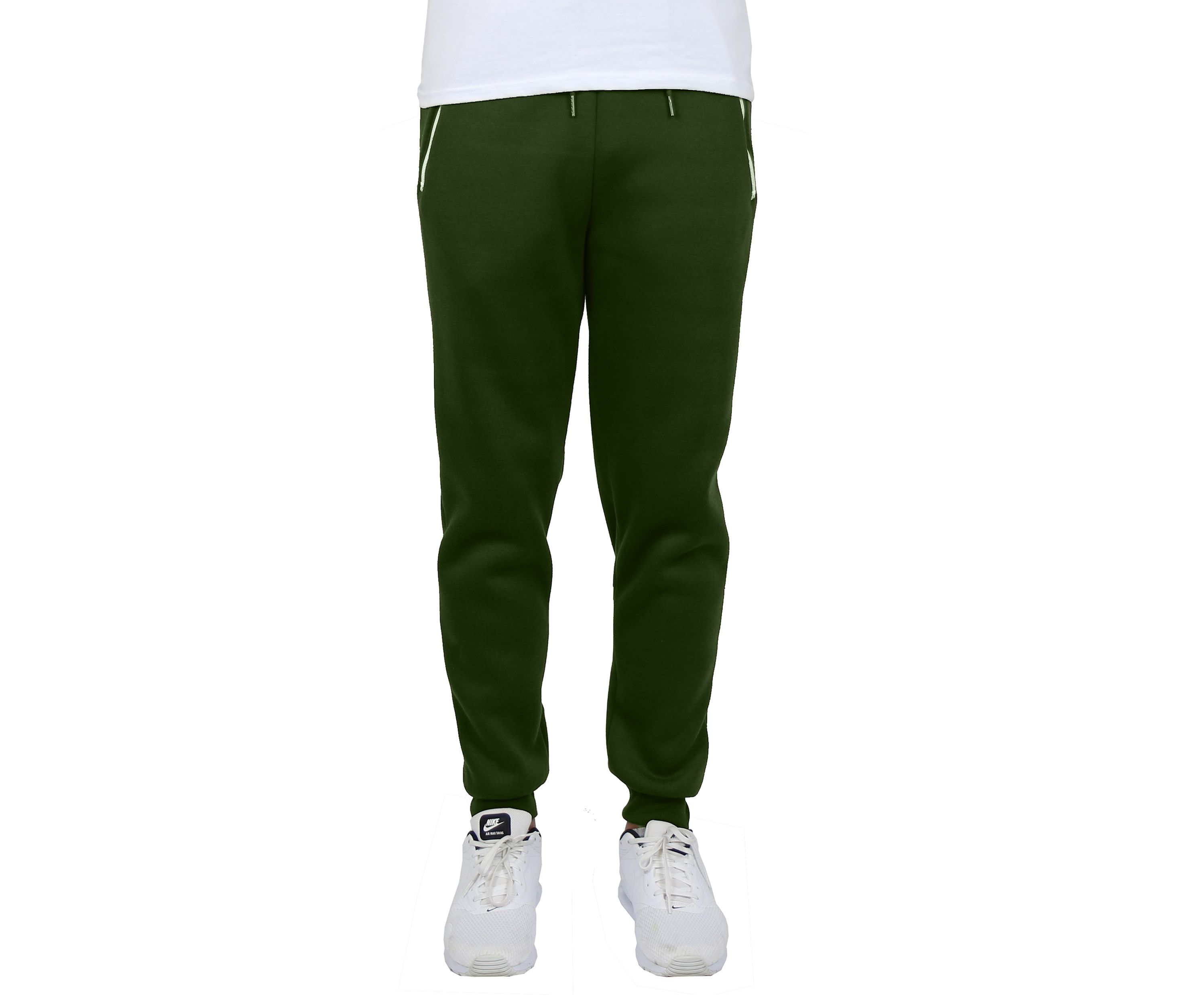 Mens Slim Fit Jogger Pants With Zipper Pockets