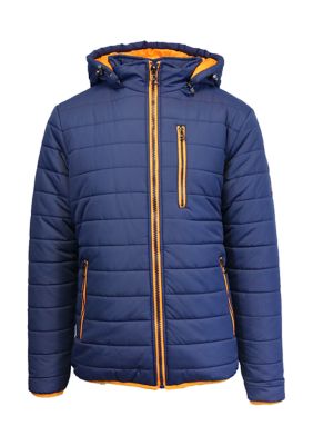 Spire By Galaxy Men s Heavyweight Puffer Jacket with Detachable Hood belk