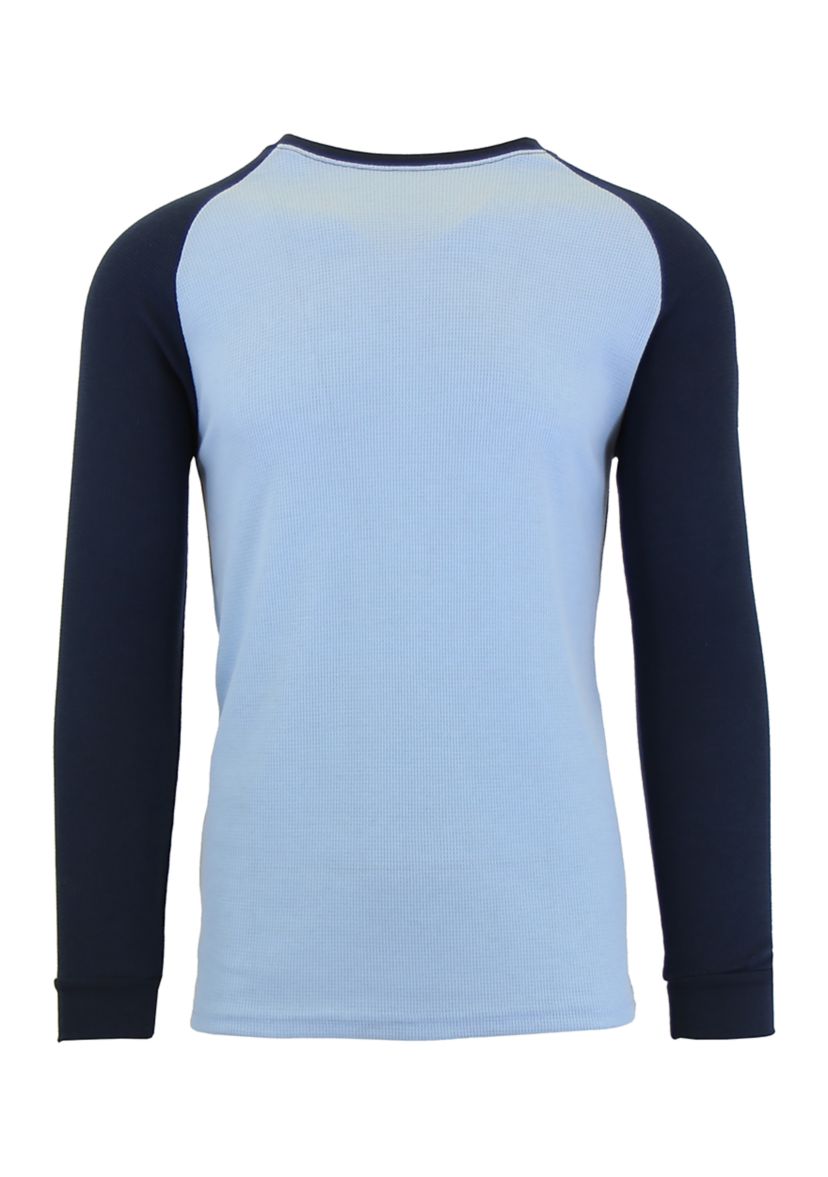 Mens Long Sleeve Thermal Shirt with Contrast Raglan Trim