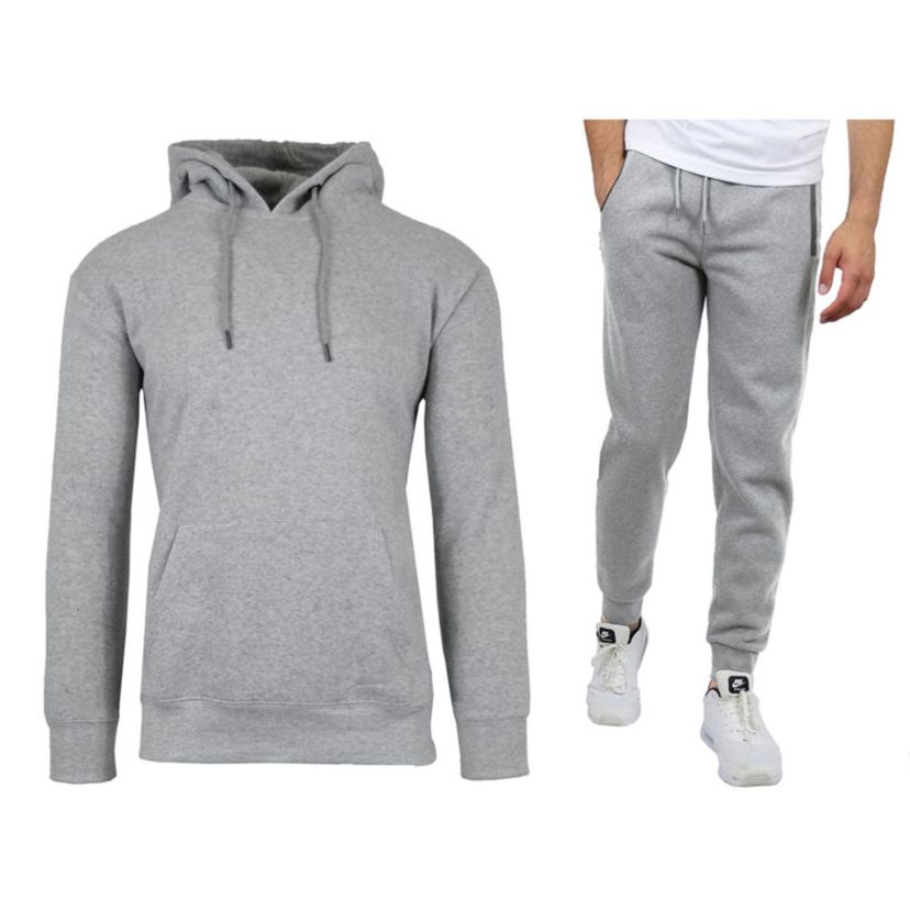 Slim Fit Fleece-Lined Pullover Hoodie & Jogger 2-Piece Set