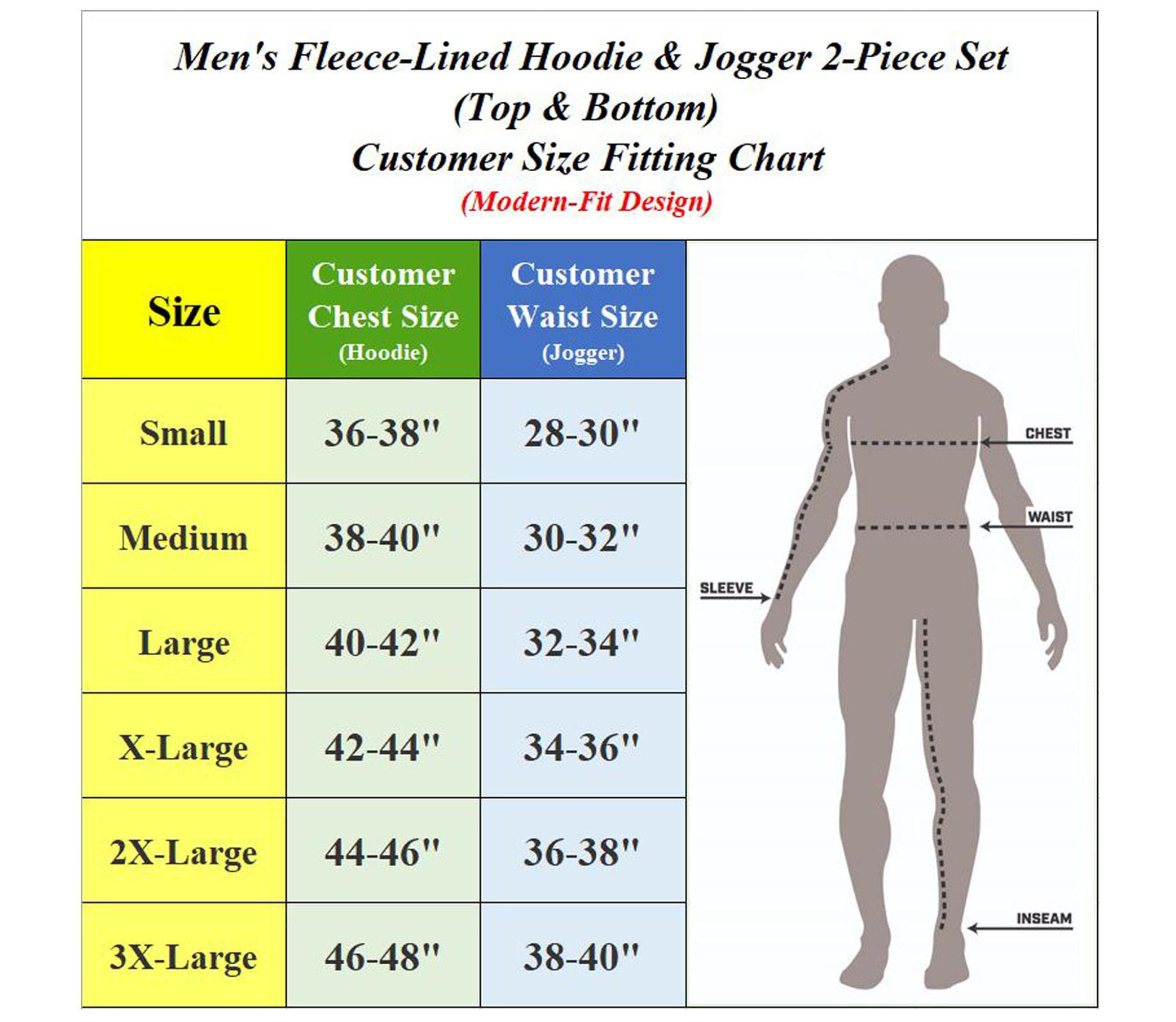 Slim Fit Fleece-Lined Full Zip Hoodie & Jogger 2-Piece Set- 2 Pack