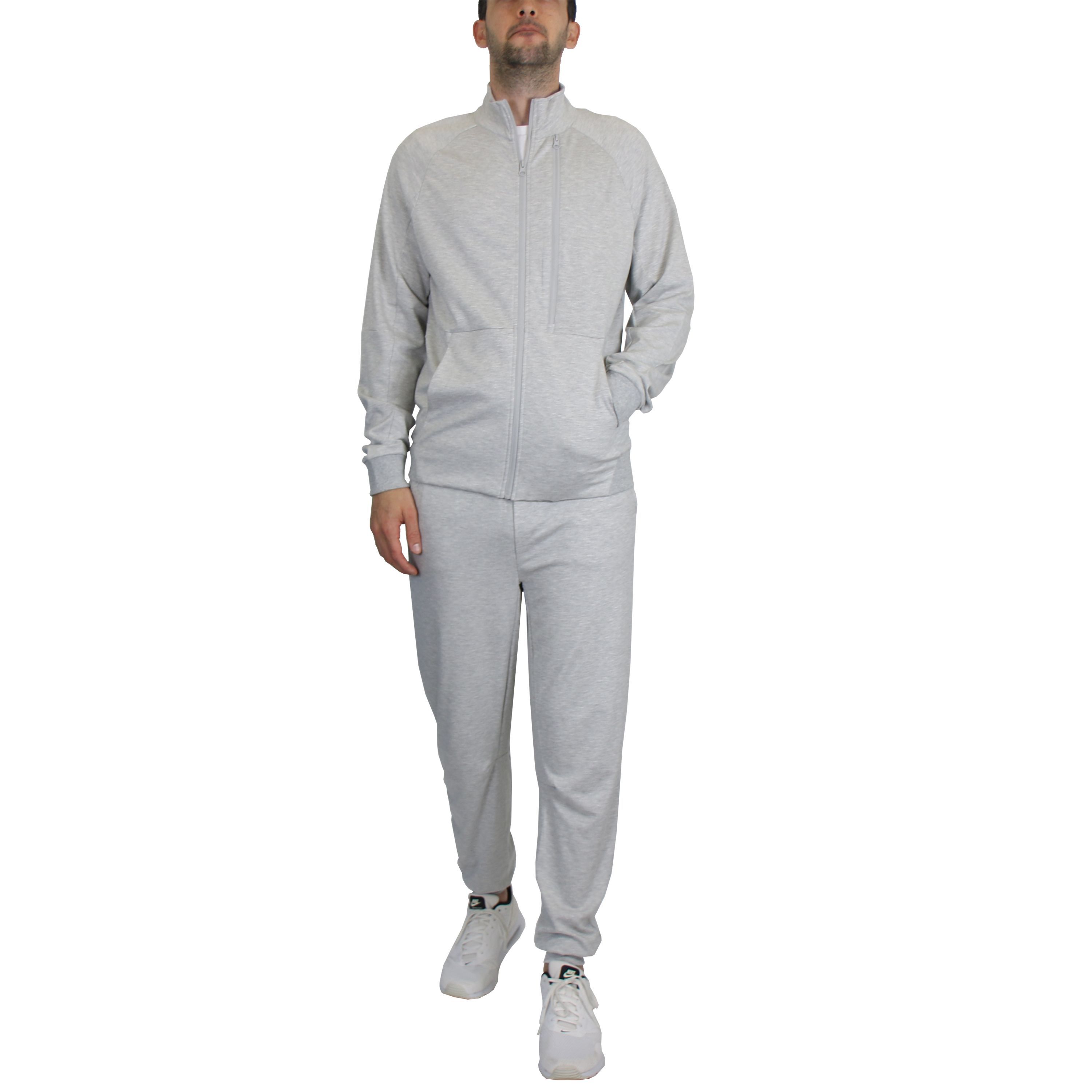 Men’s  Moisture Wicking Performance Active Track Jacket & Jogger 2-Piece Set