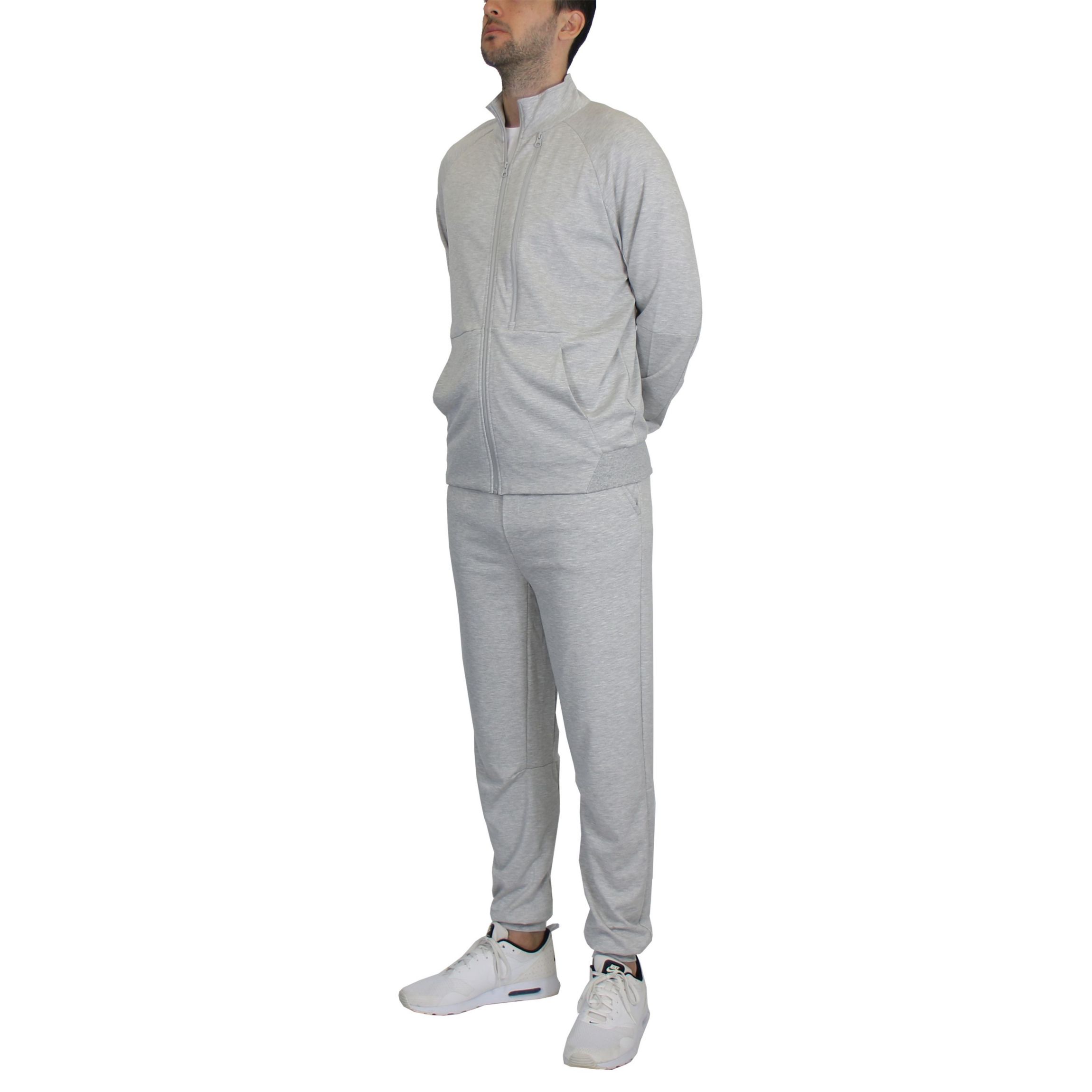 Men’s  Moisture Wicking Performance Active Track Jacket & Jogger 2-Piece Set