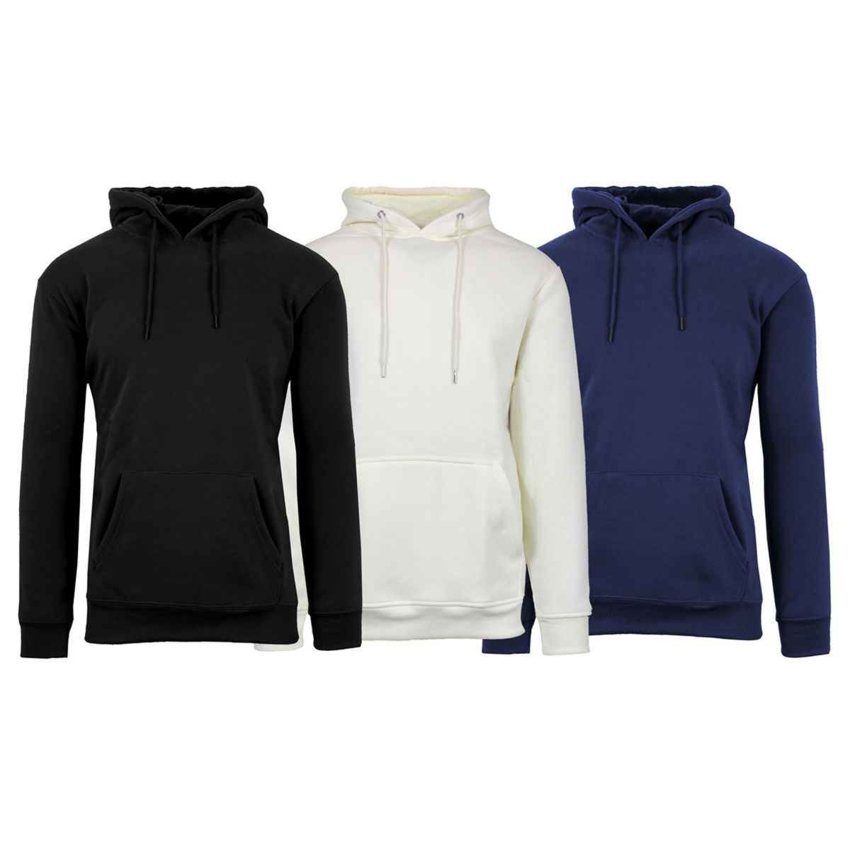 Mens Heavyweight Fleece-Lined Pullover Hoodie Sweater -3 Pack