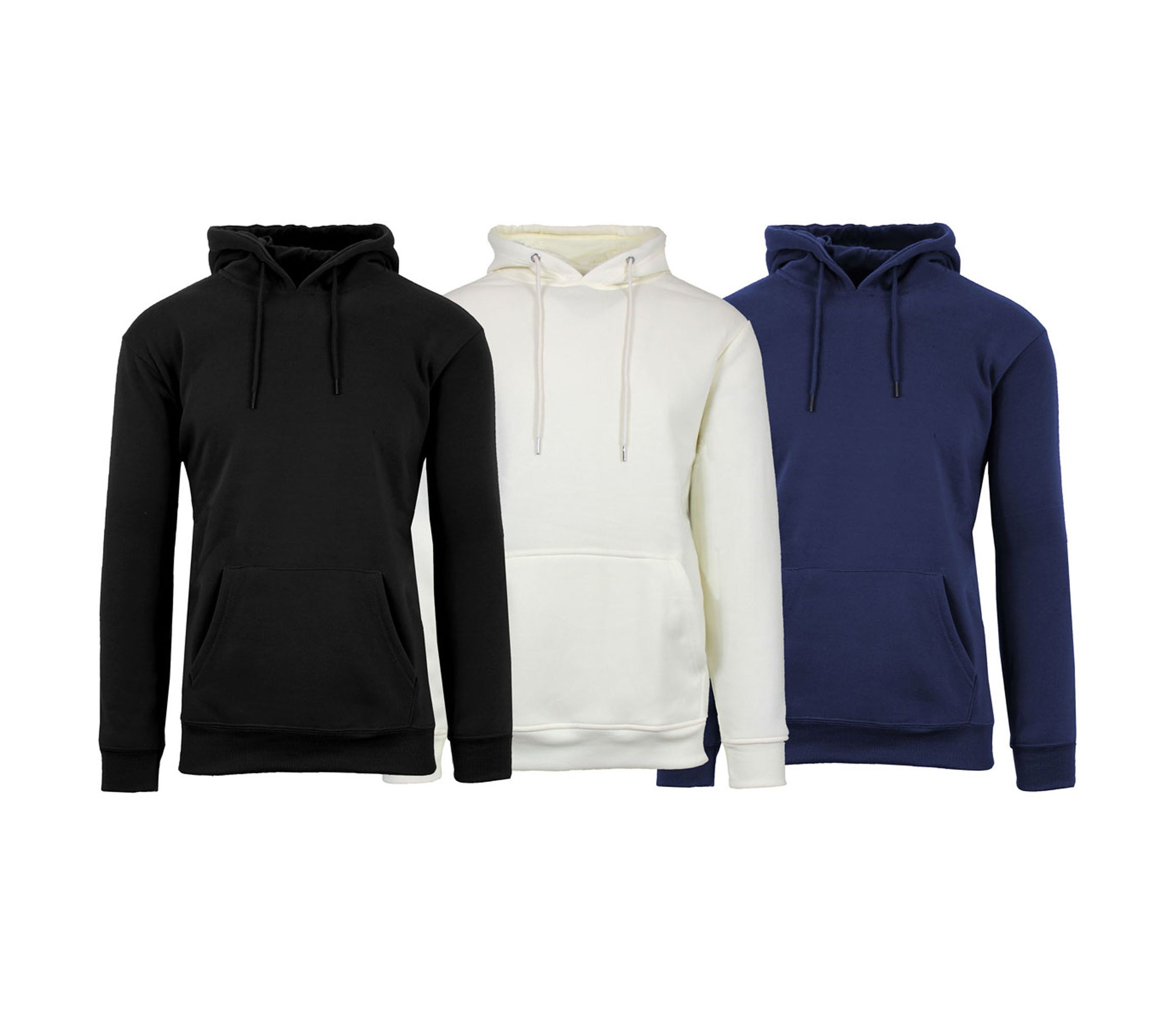 Mens Heavyweight Fleece-Lined Pullover Hoodie Sweater -3 Pack