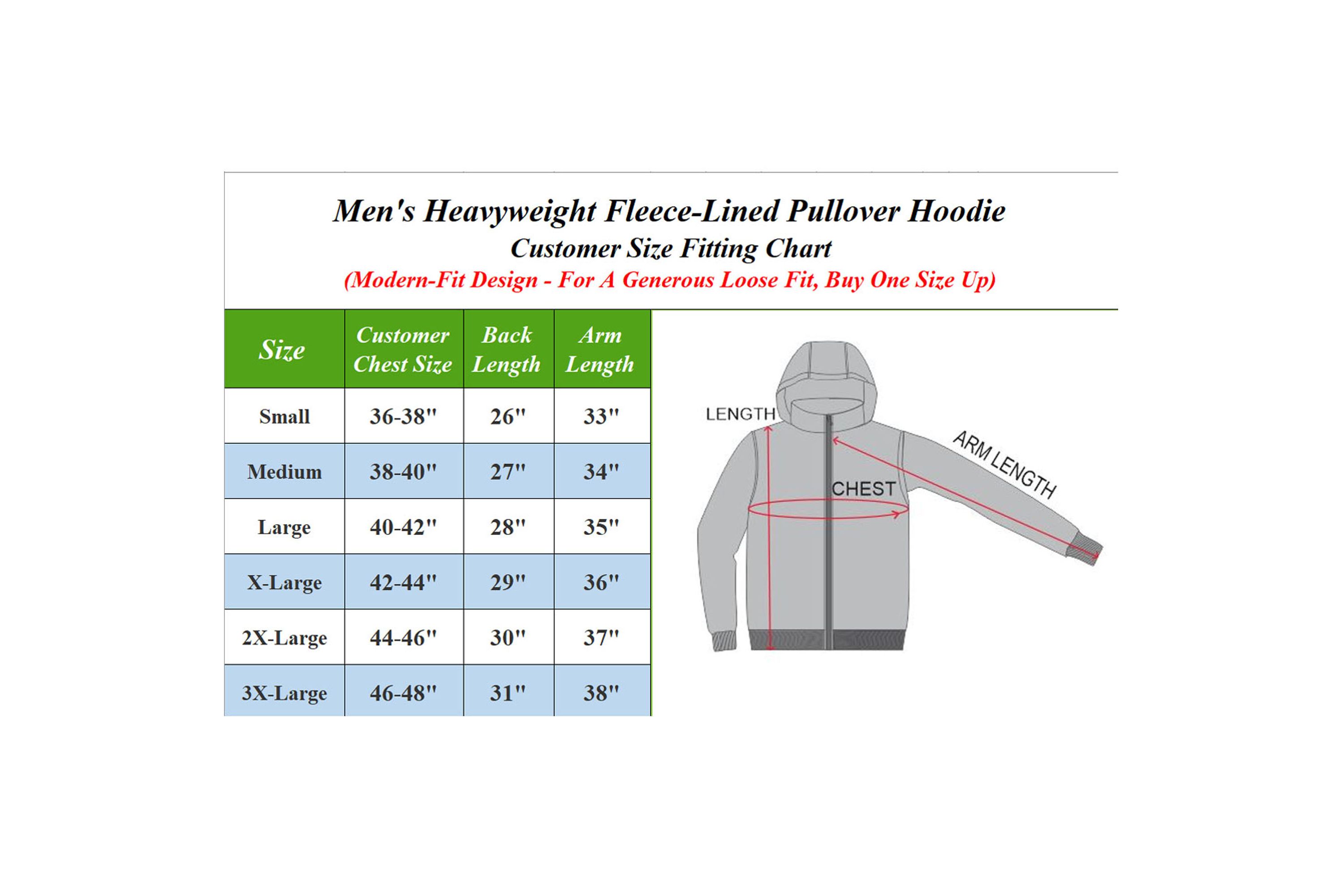 Mens Heavyweight Fleece-Lined Pullover Hoodie Sweater -3 Pack