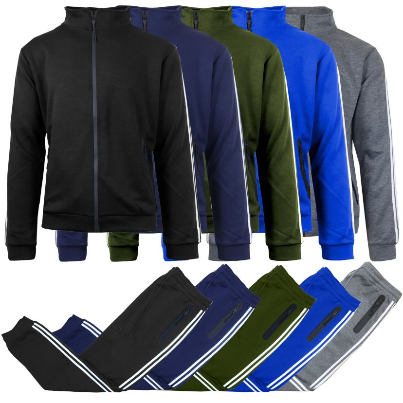 Galaxy by Harvic Mens Tech Fleece Sweatshirt  and Jogger 2 Piece Set