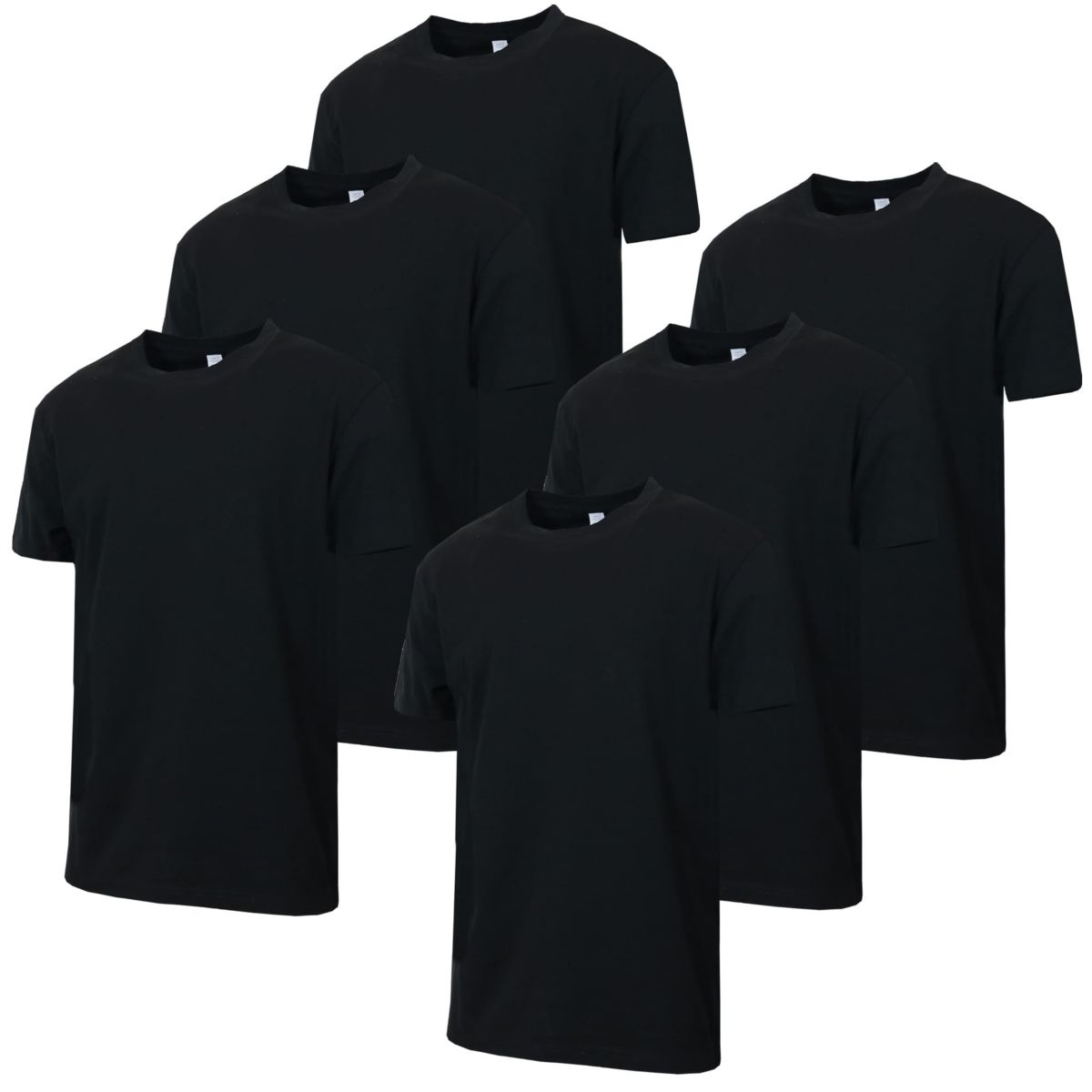 Galaxy M&T Mens Premium Heavyweight Crew Neck Short Sleeve Tee-6 Pack