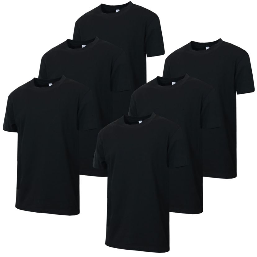 Galaxy M&T Mens Premium Heavyweight Crew Neck Short Sleeve Tee-6 Pack