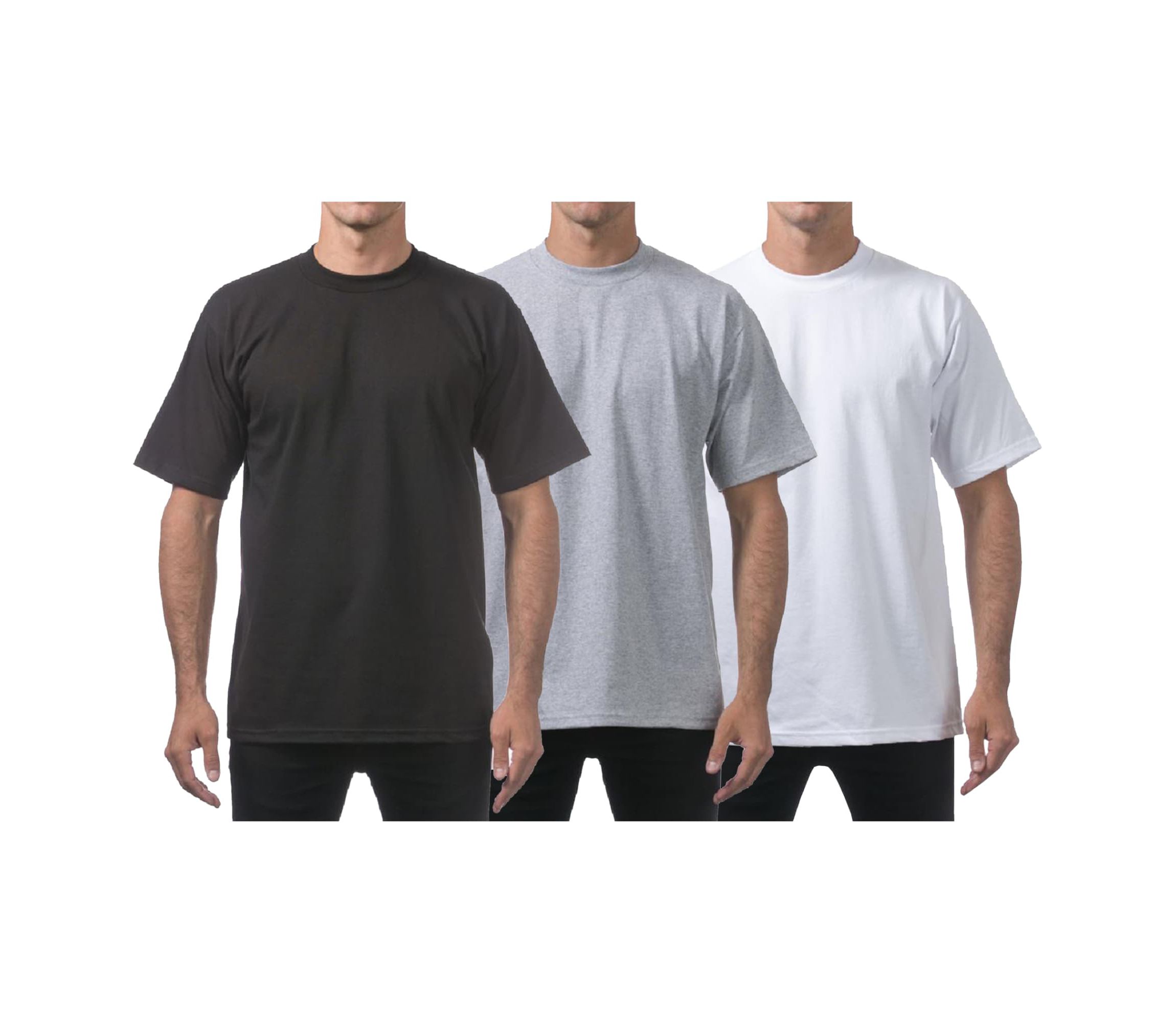 Galaxy M&T Mens Premium Heavyweight Crew Neck Short Sleeve Tee-6 Pack