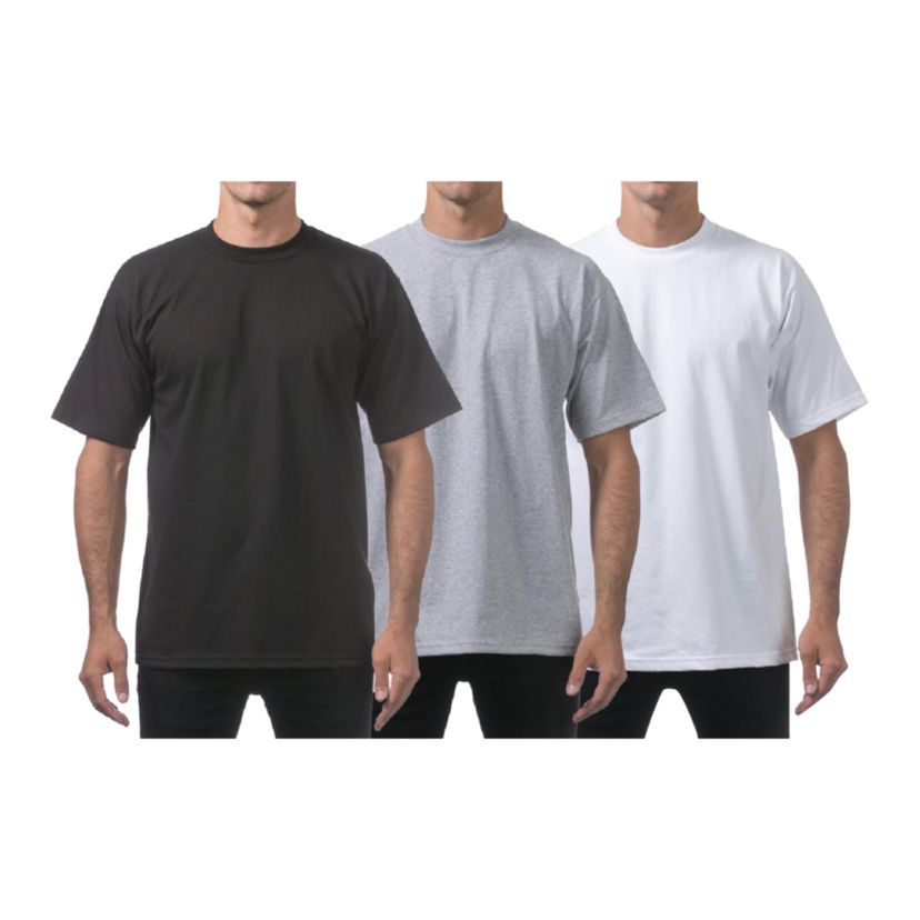 Galaxy M&T Mens Premium Heavyweight Crew Neck Short Sleeve Tee-6 Pack