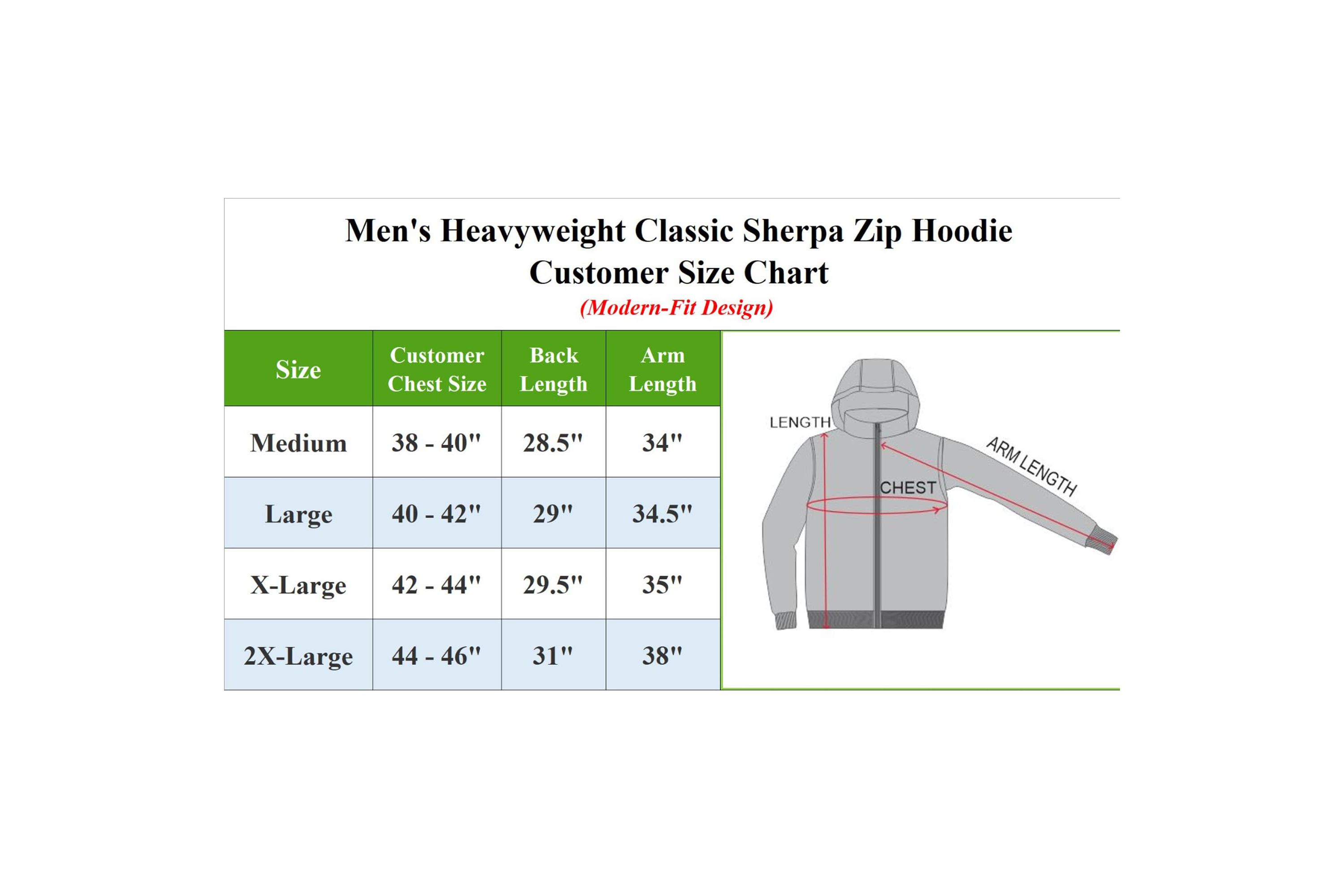 Mens Modern Fit Heavyweight Hoodie With Faux Shearling Lining