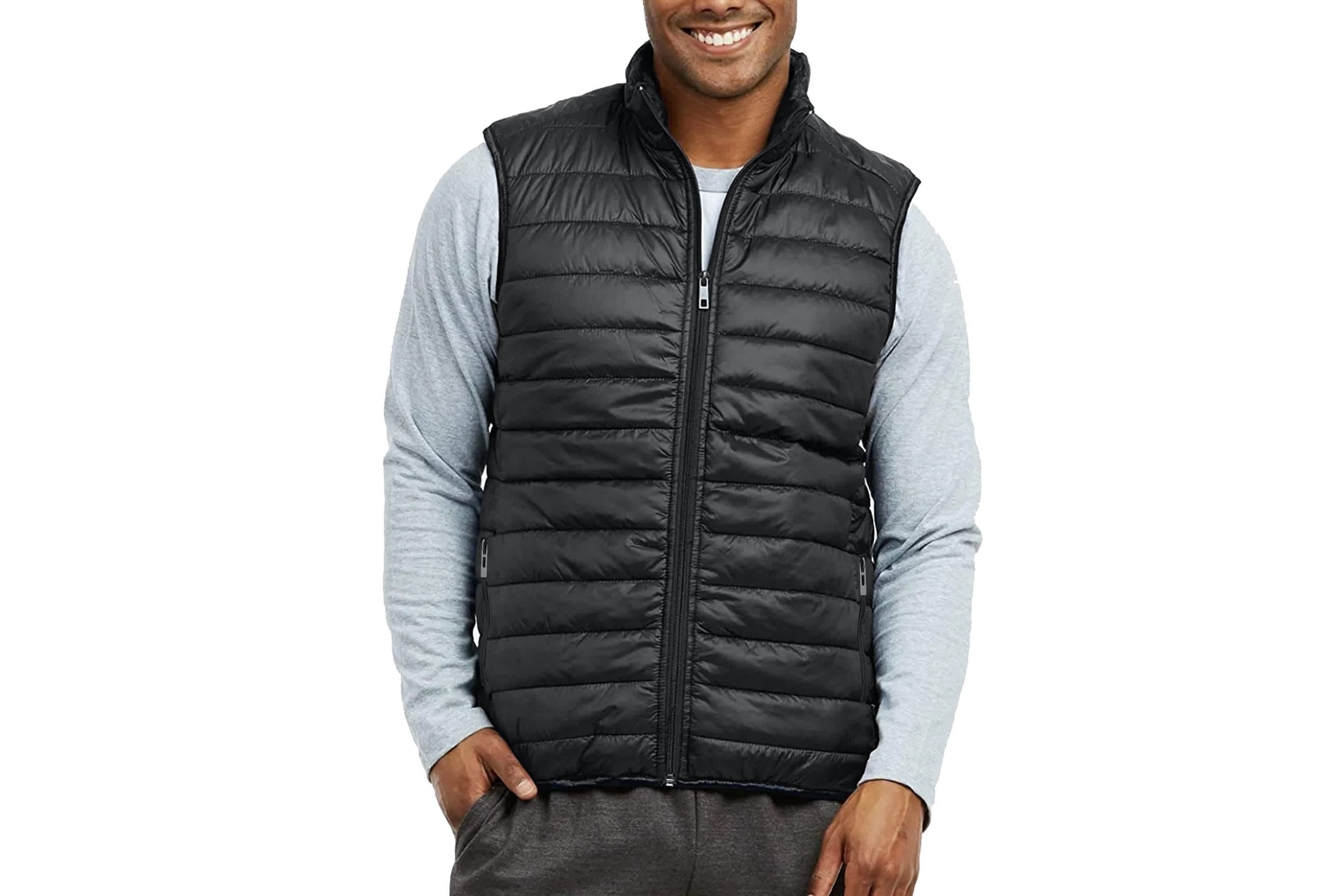 Galaxy Playertees Mens Modern Fit  Packable Midweight Puffer Vest