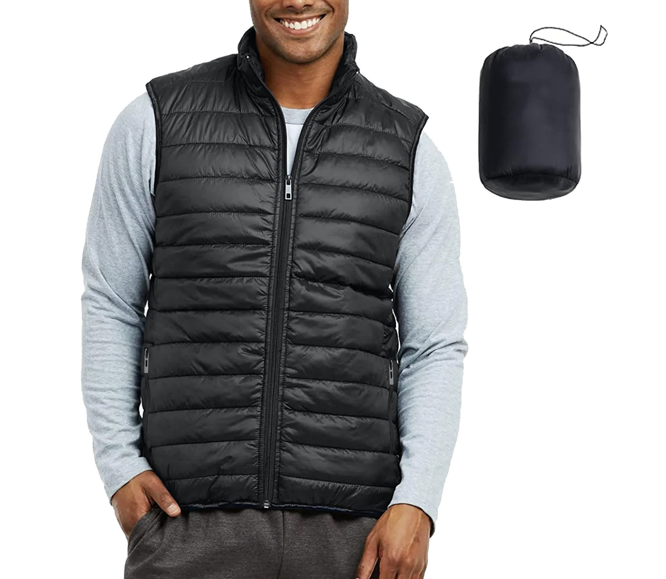 Galaxy Playertees Mens Modern Fit  Packable Midweight Puffer Vest