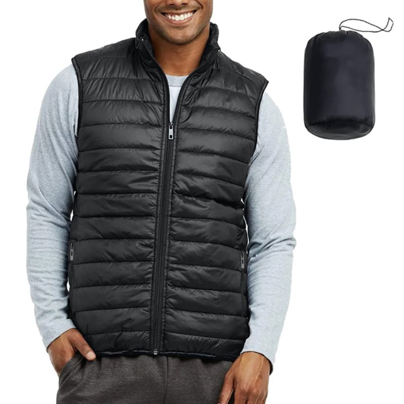 Galaxy Playertees Mens Modern Fit  Packable Midweight Puffer Vest