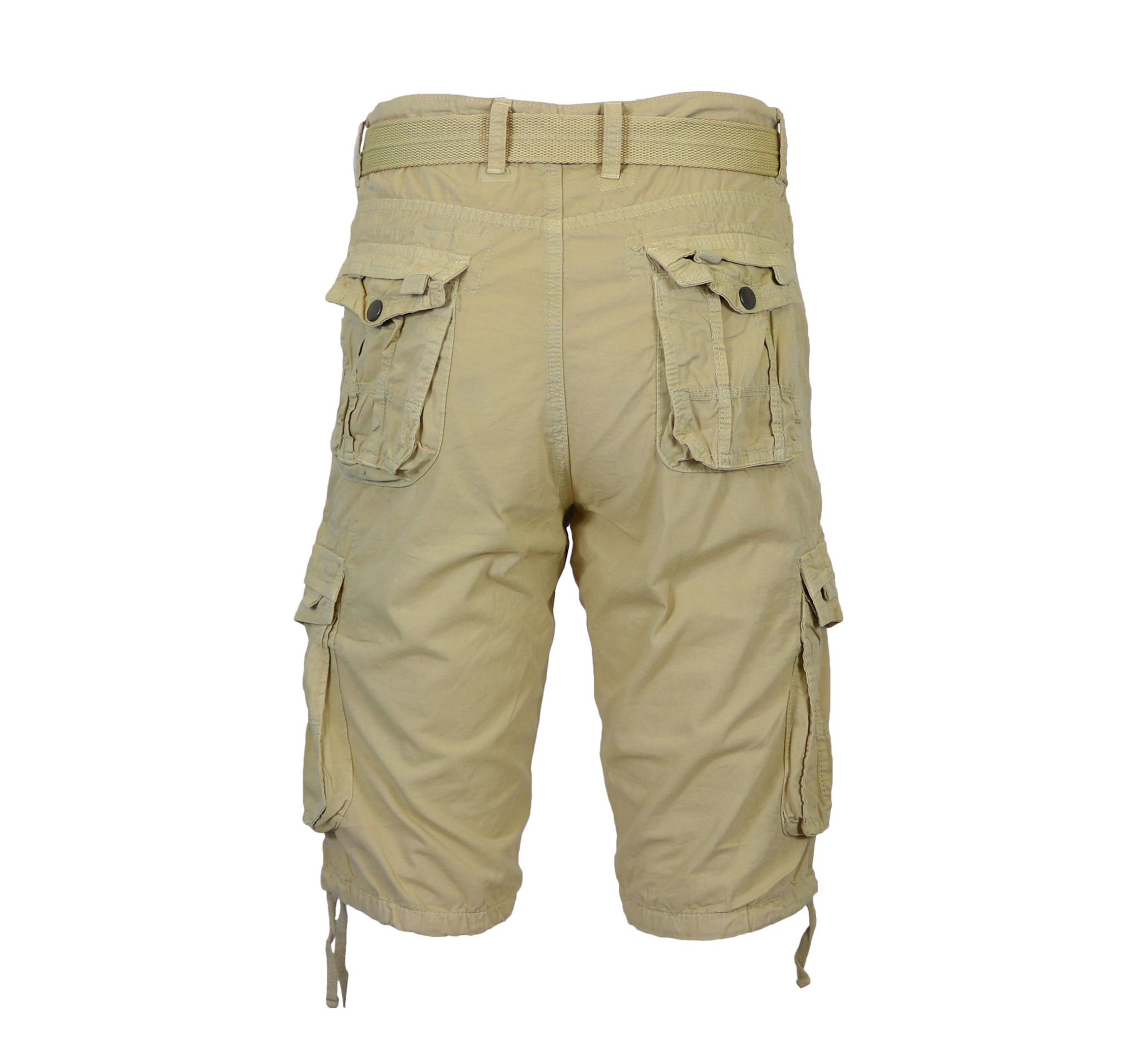 Mens Vintage Cotton Cargo Belted Shorts (Sizes, 30-42)