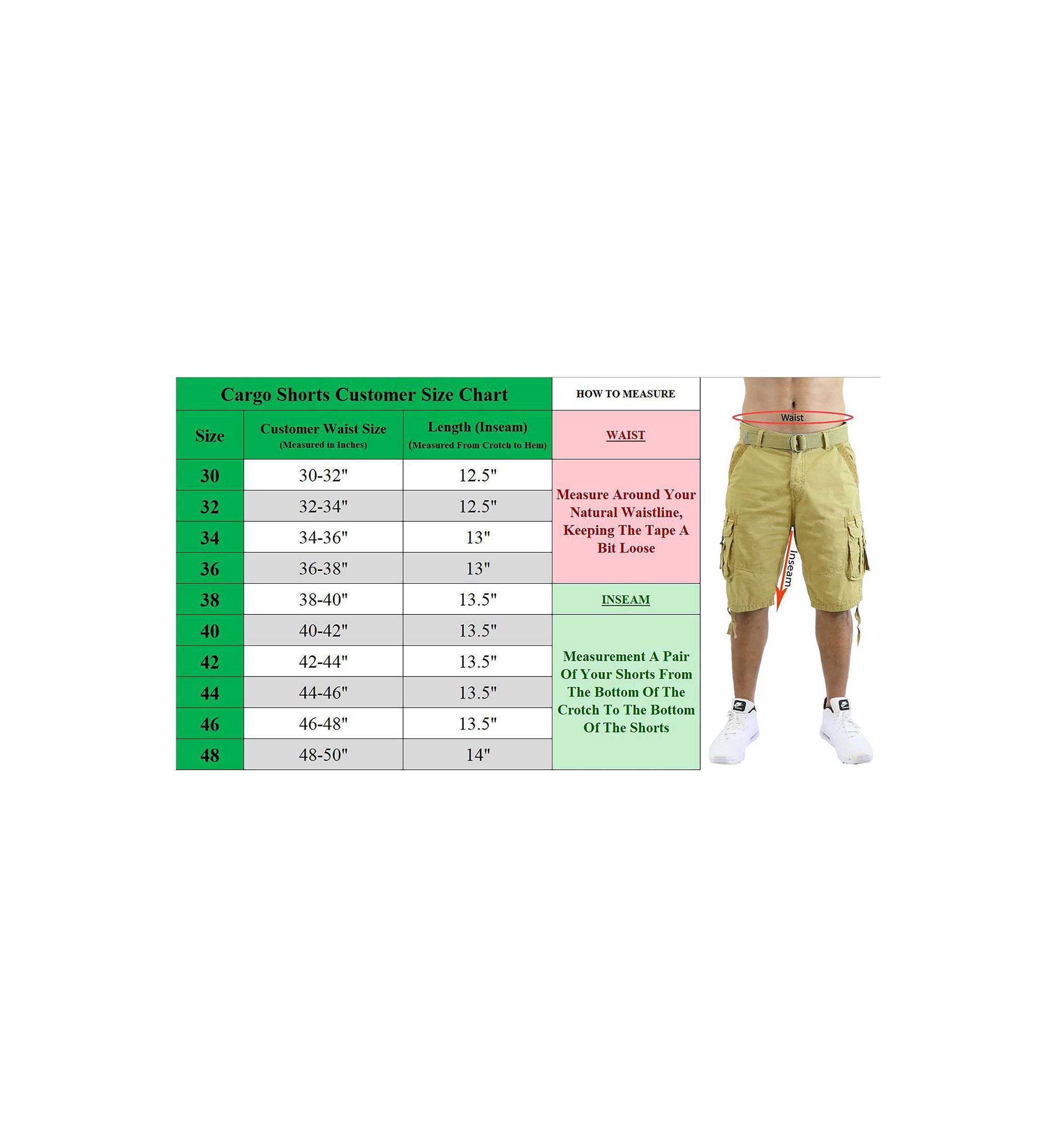 Mens Belted Cargo Shorts With Twill Flat Front Washed Utility Pockets -2 Pack