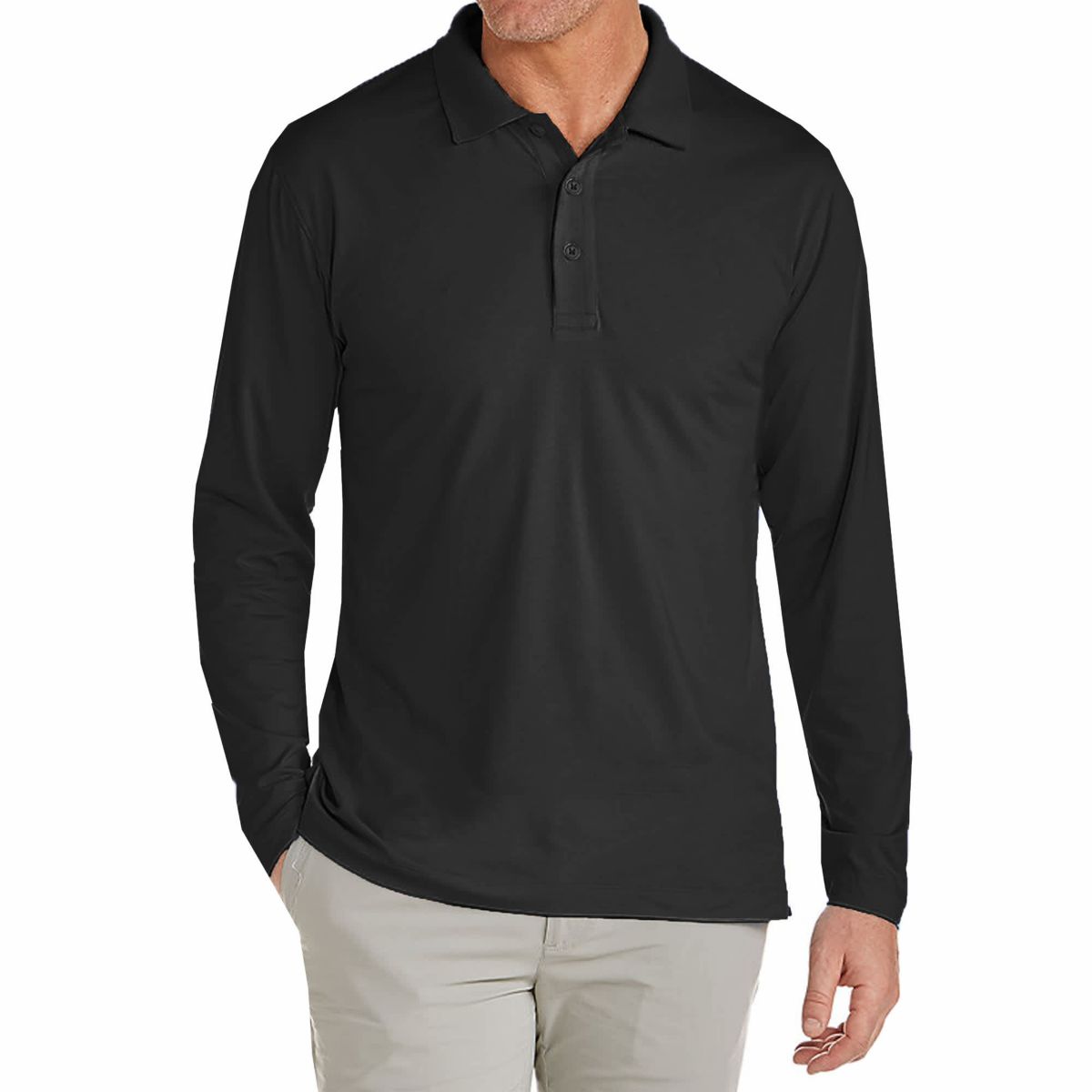 Galaxy Jump Start Mens Modern Fit Long Sleeve Polo Shirt