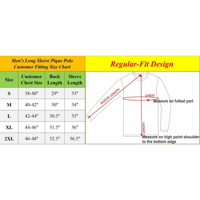 Galaxy Jump Start Mens Modern Fit Long Sleeve Polo Shirt