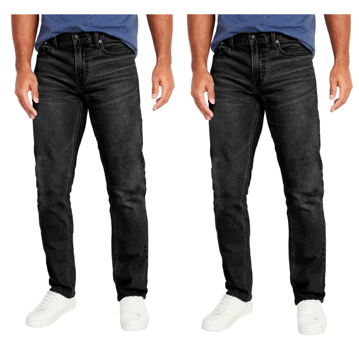 Mens Flex Stretch Slim Straight Jeans -  2 Pack