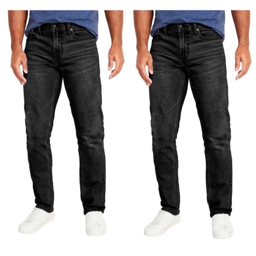 Mens Flex Stretch Slim Straight Jeans -  2 Pack