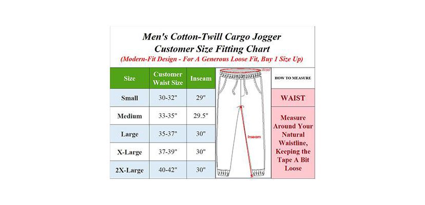 Jump Start Mens Slim Fit  Cotton Flex Stretch Cargo Jogger Pants- 2 Pack