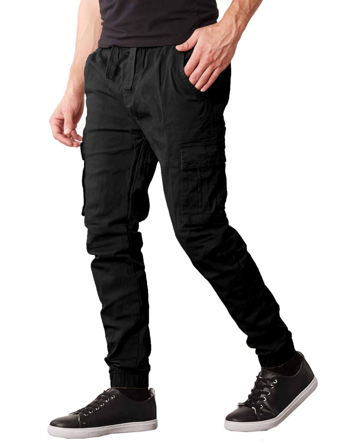 Jump Start Mens Slim Fit  Cotton Flex Stretch Cargo Jogger Pants