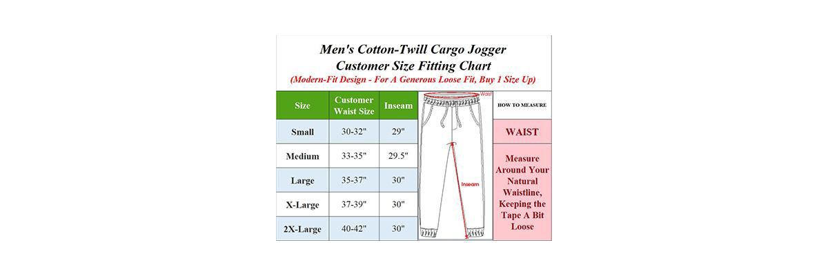 Jump Start Mens Slim Fit  Cotton Flex Stretch Cargo Jogger Pants