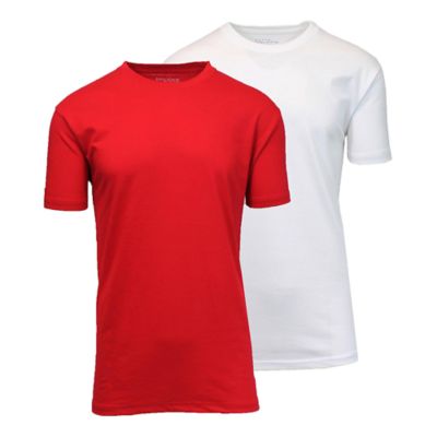 Blue Ice Men's Short Sleeve Crew Neck Solid Tee-2 Pack, Red, 2XL