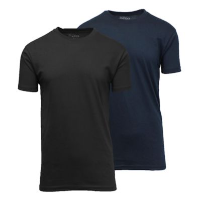 Blue Ice Men's Short Sleeve Crew Neck Solid Tee-2 Pack, Black, Medium