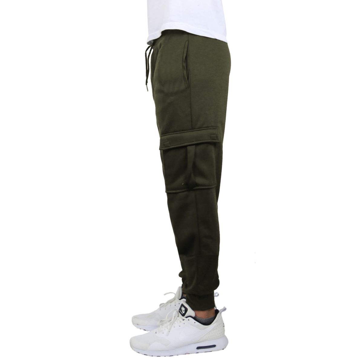 Mens Cargo Pocket Fleece Jogger Sweatpants