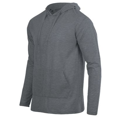 Galaxy by Harvic Blue Ice Men's Cotton Lightweight Casual Pullover Drawstring Hoodie With Pocket, Grey, 3XL