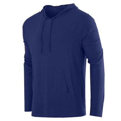 Galaxy by Harvic Blue Ice Men's Cotton Lightweight Casual Pullover Drawstring Hoodie With Pocket, Navy Blue, XL