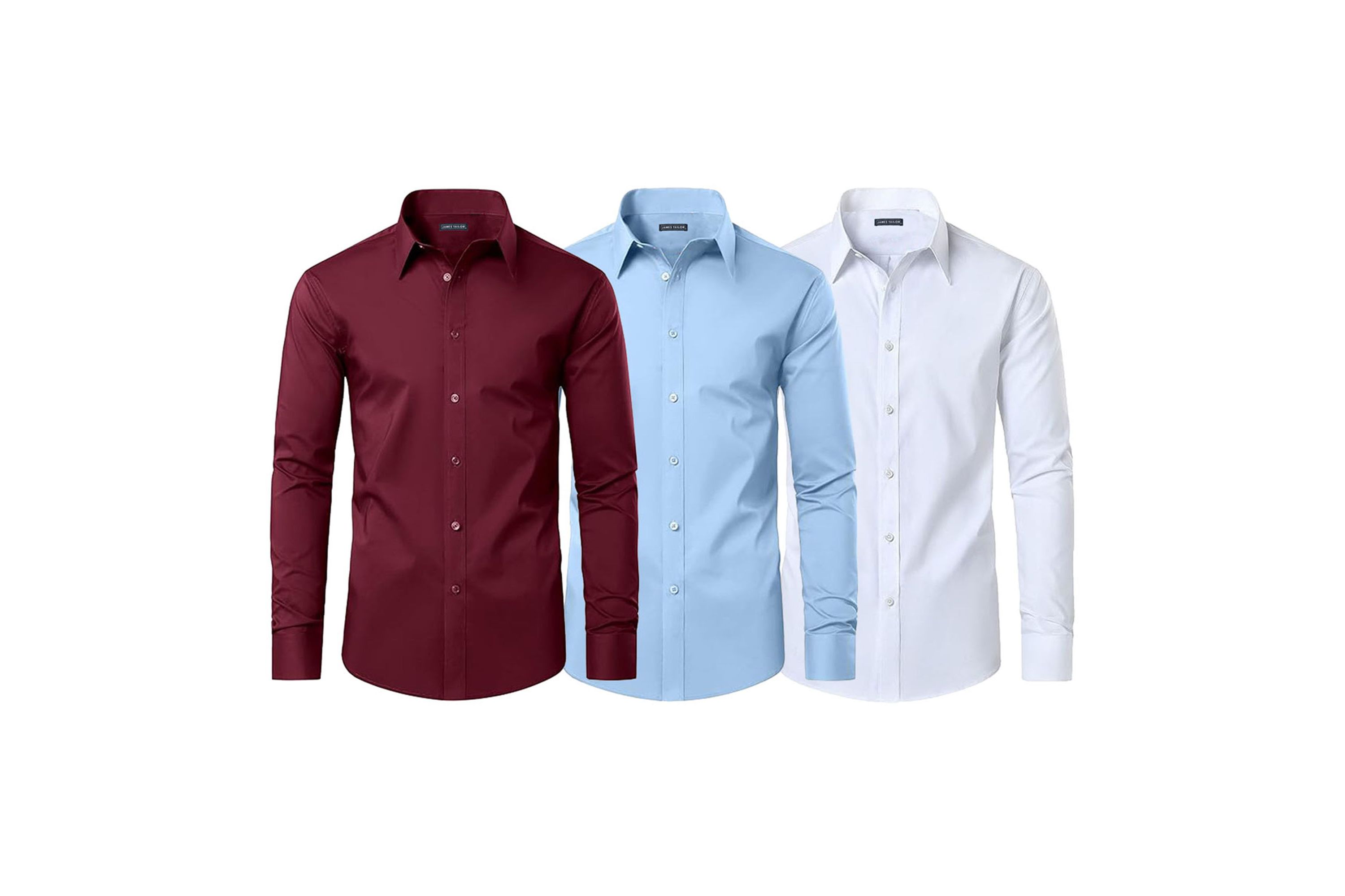 3-Pack Mens Long Sleeve Dress Shirts