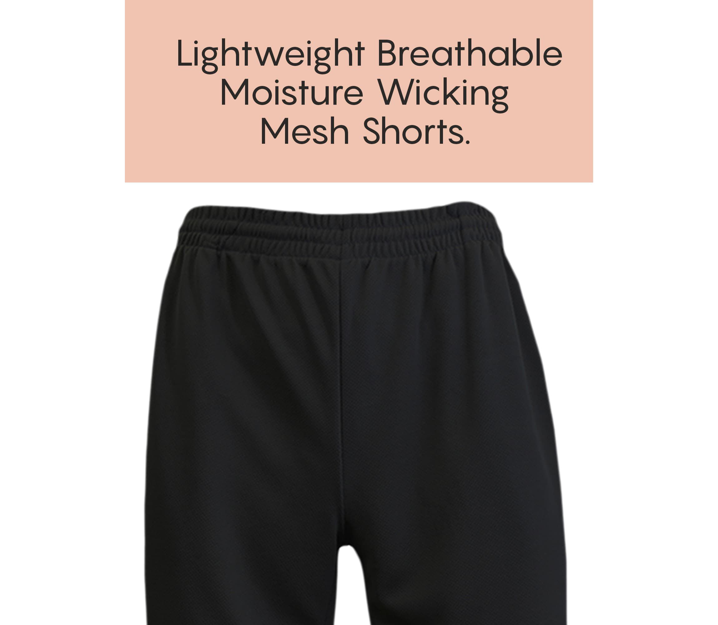Jump Start Mens 5-Pack Lightweight Breathable Moisture Wicking Mesh Shorts