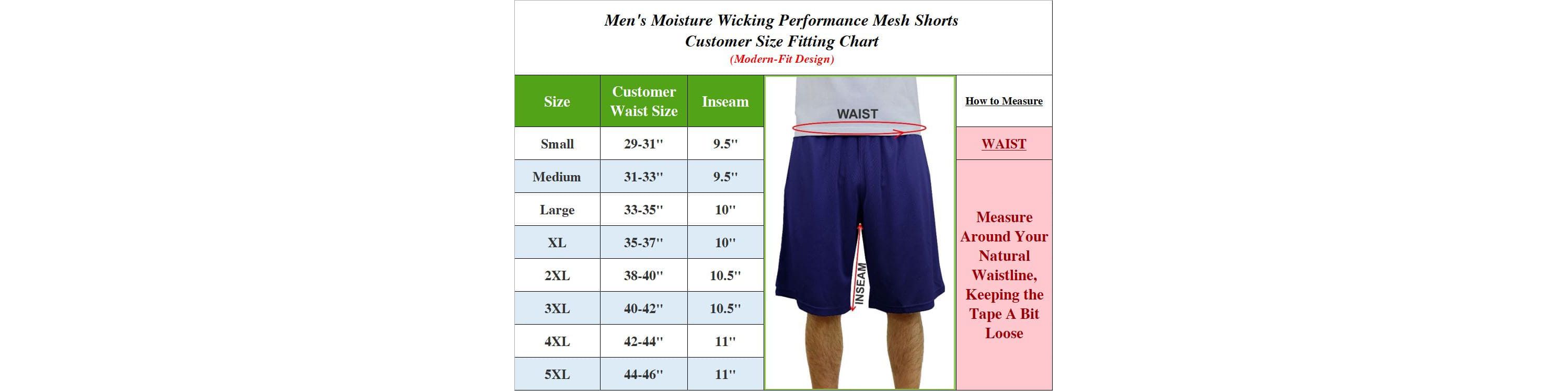 Jump Start Mens 5-Pack Lightweight Breathable Moisture Wicking Mesh Shorts