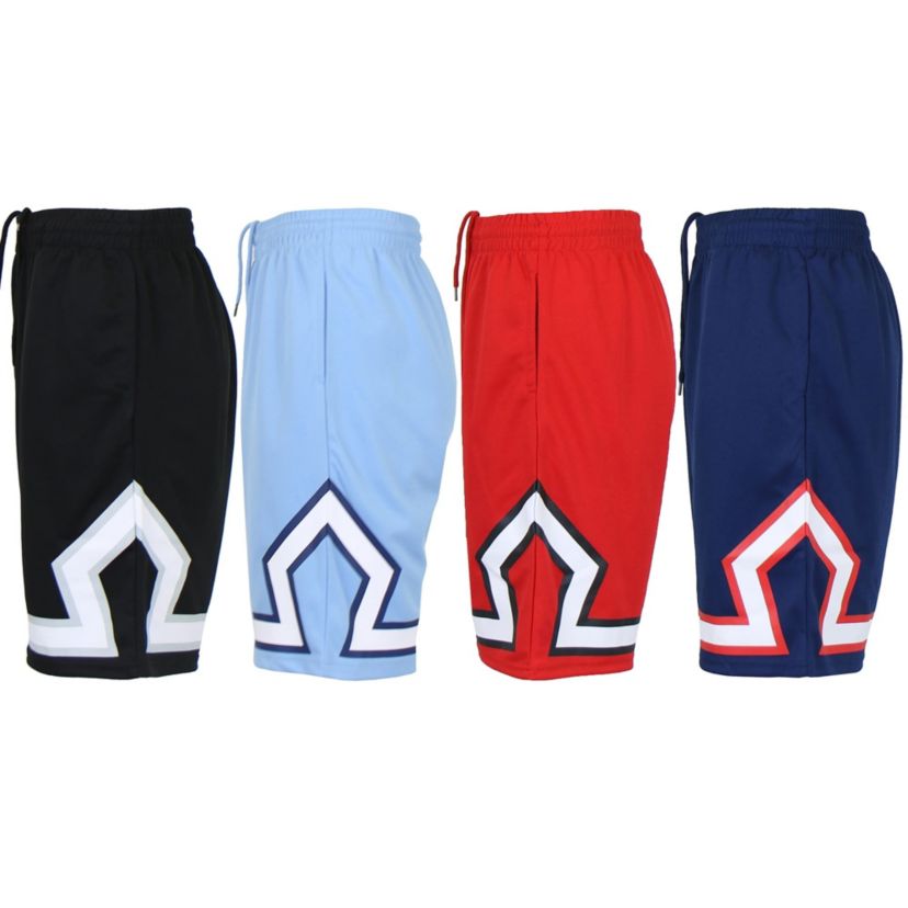 Jump Start Mens 4-Pack Lightweight Breathable Moisture Wicking Mesh Shorts