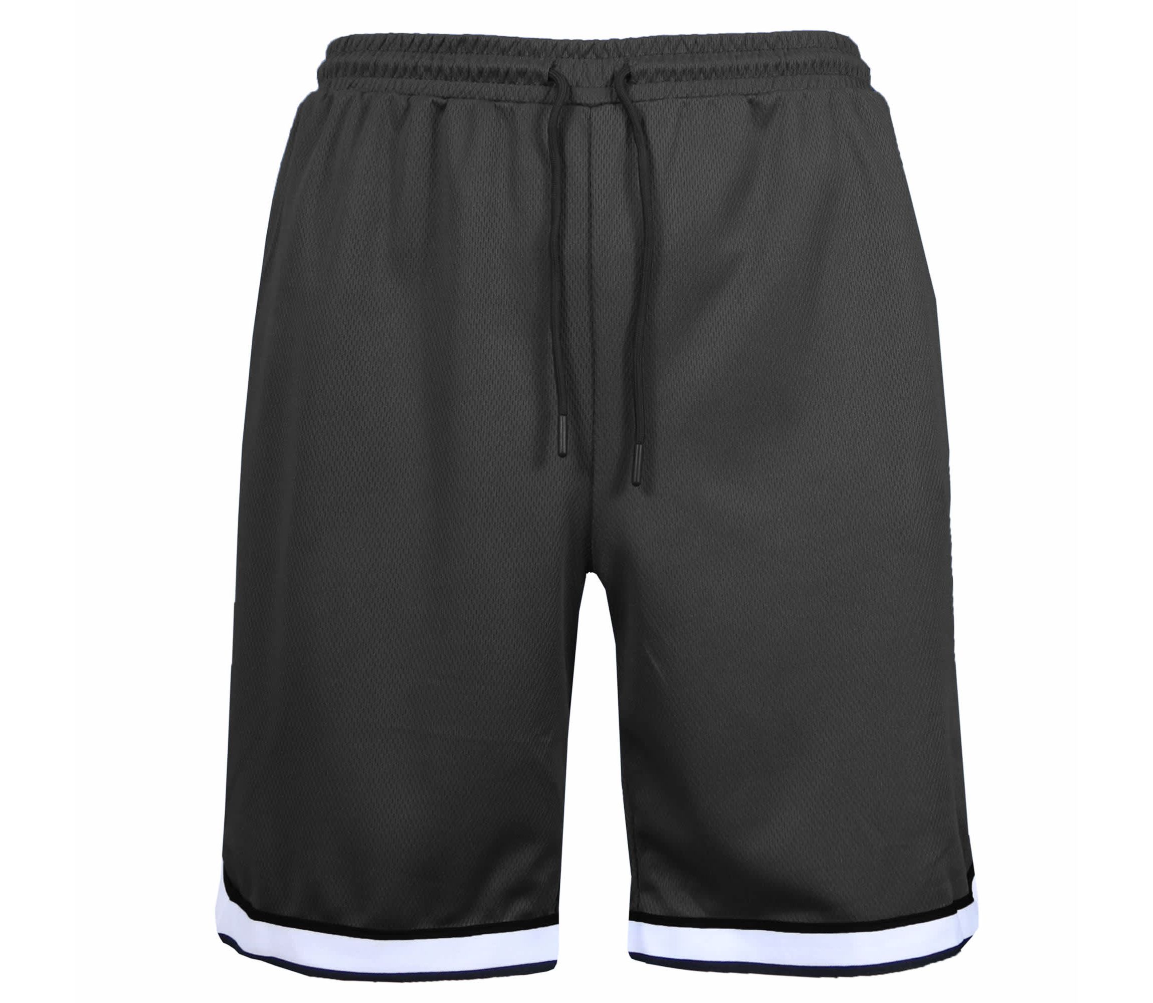 Mens Premium Active Moisture Wicking Workout  Mesh Shorts With Trim