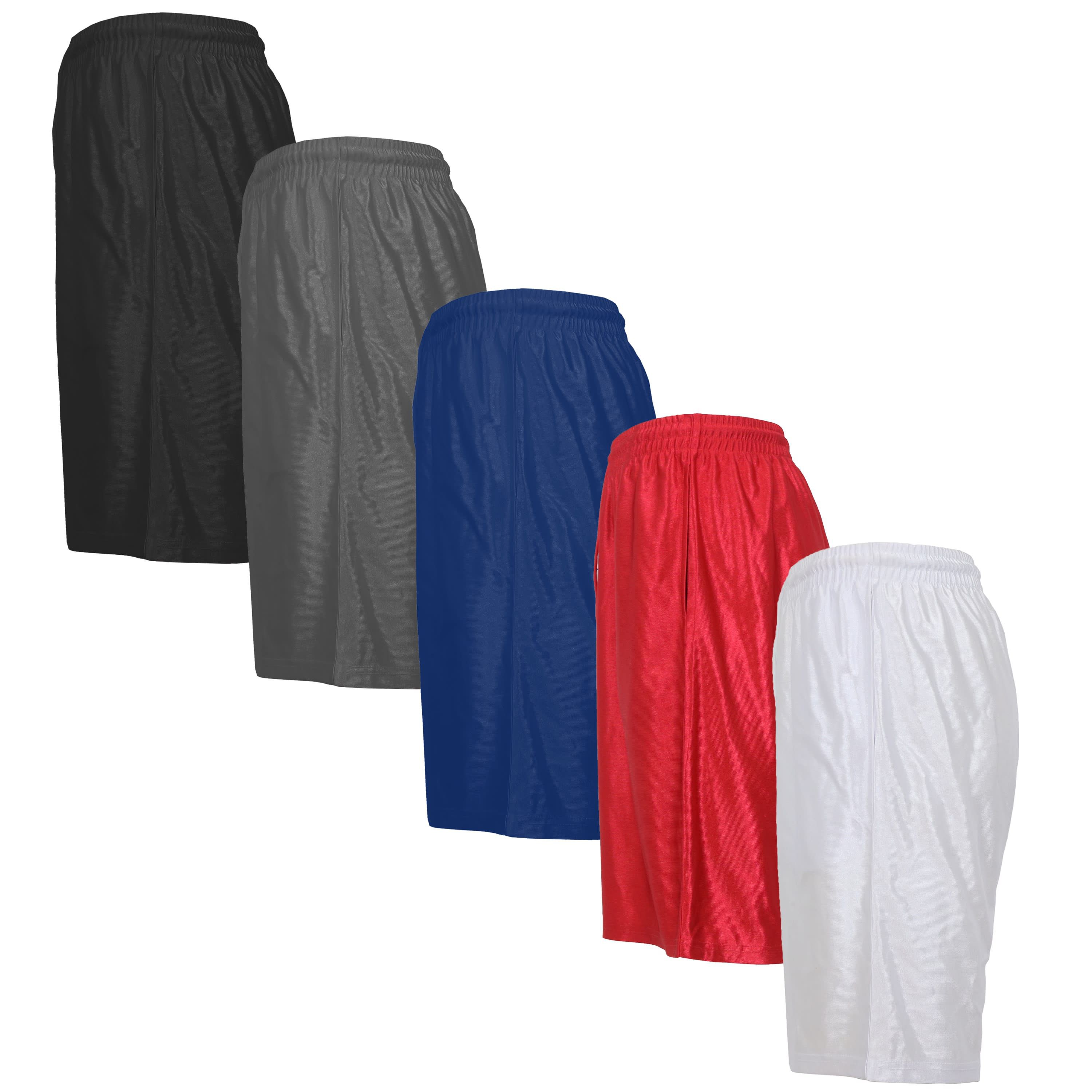 Jump Start Mens 5-Pack Lightweight Breathable Moisture Wicking Mesh Shorts