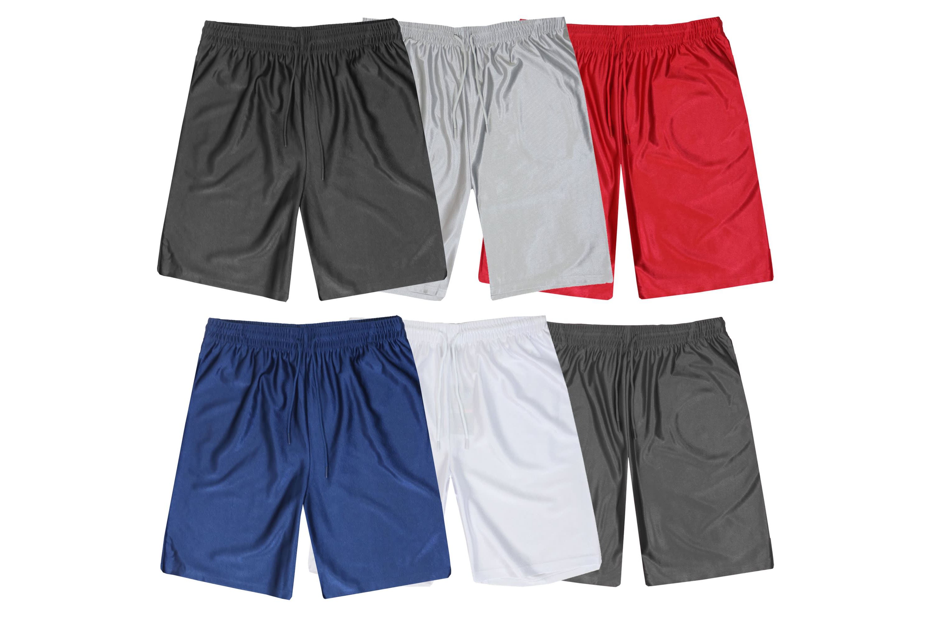 Jump Start Mens 5-Pack Lightweight Breathable Moisture Wicking Mesh Shorts