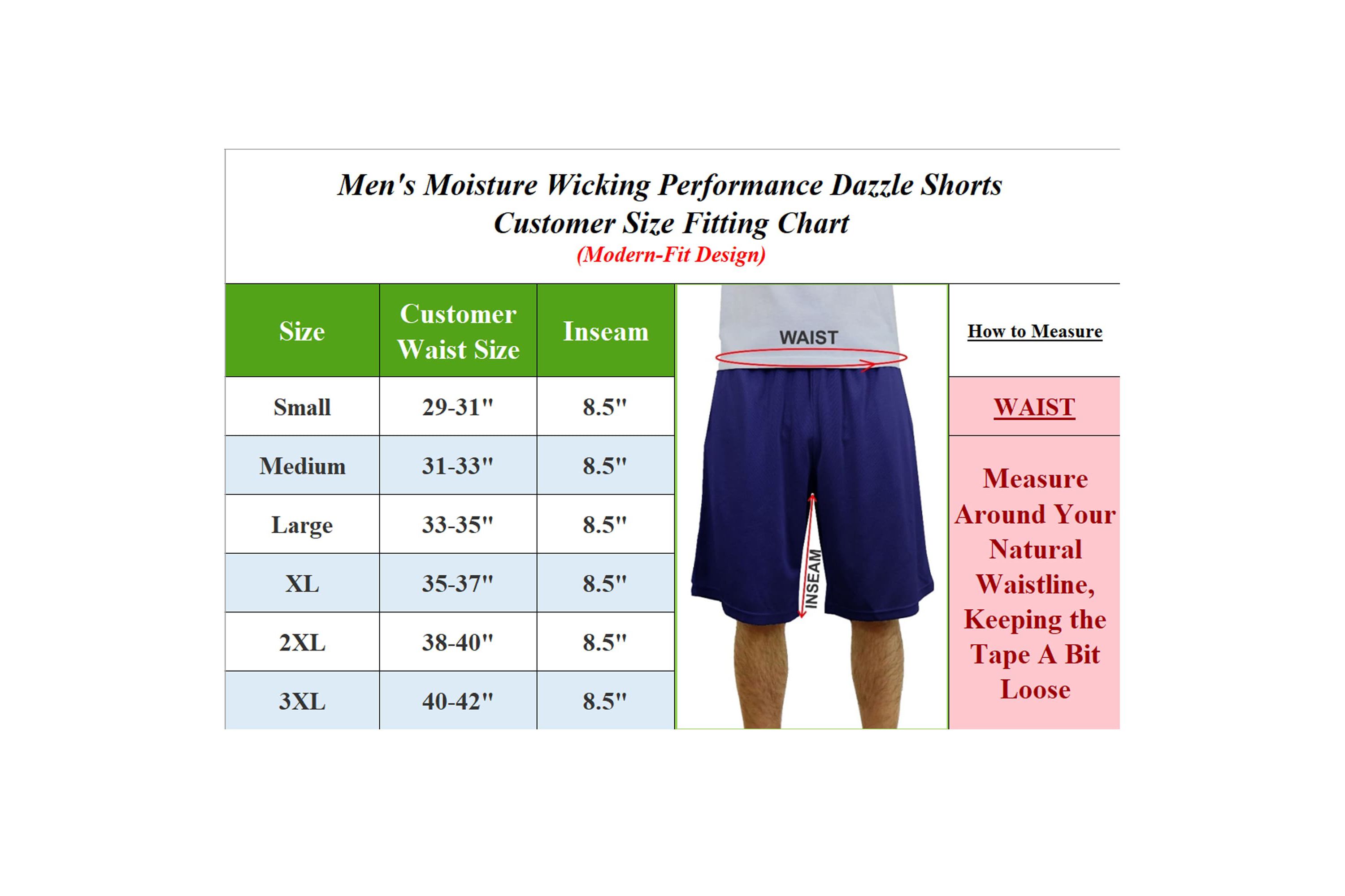 Mens Moisture-Wicking Performance Dazzle Shorts