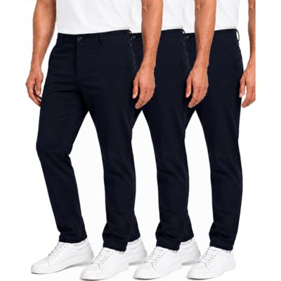 Blu Rock Men's Super Stretch Slim Fit Everyday Chino Pants-3 Pack, 38