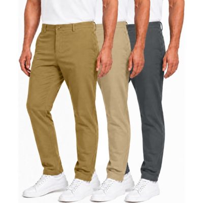 Blu Rock Men's Super Stretch Slim Fit Everyday Chino Pants-3 Pack