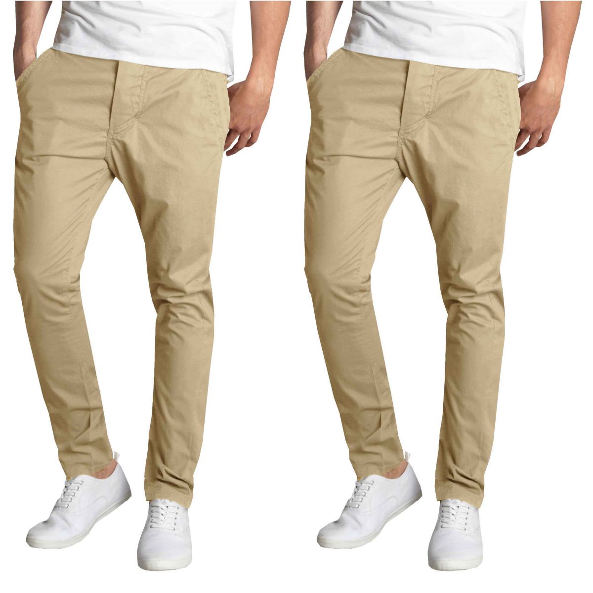 Mens Slim Fit Cotton Stretch Classic Chino Pants
