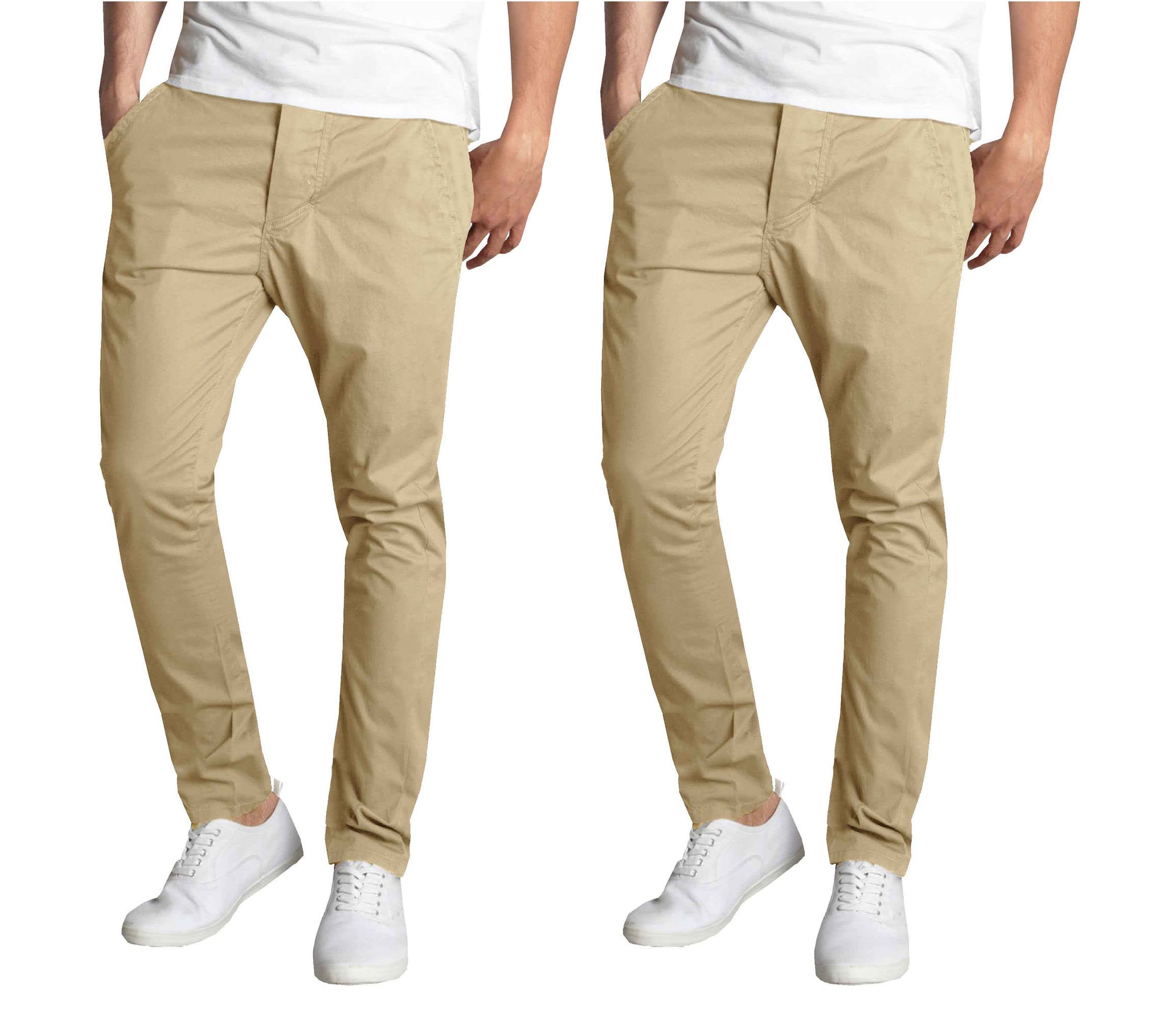 Mens Slim Fit Cotton Stretch Classic Chino Pants