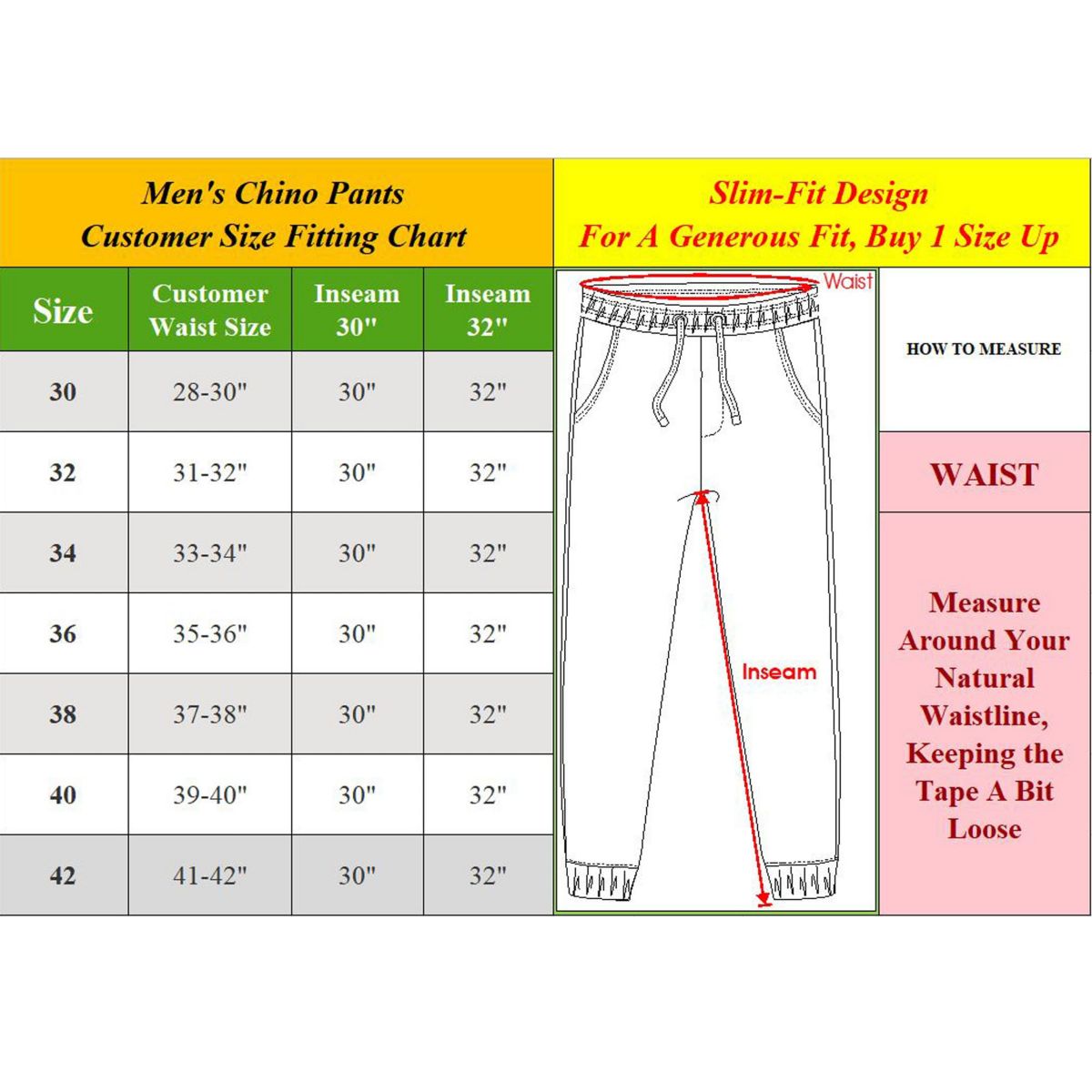 Mens Slim Fit Cotton Stretch Classic Chino Pants