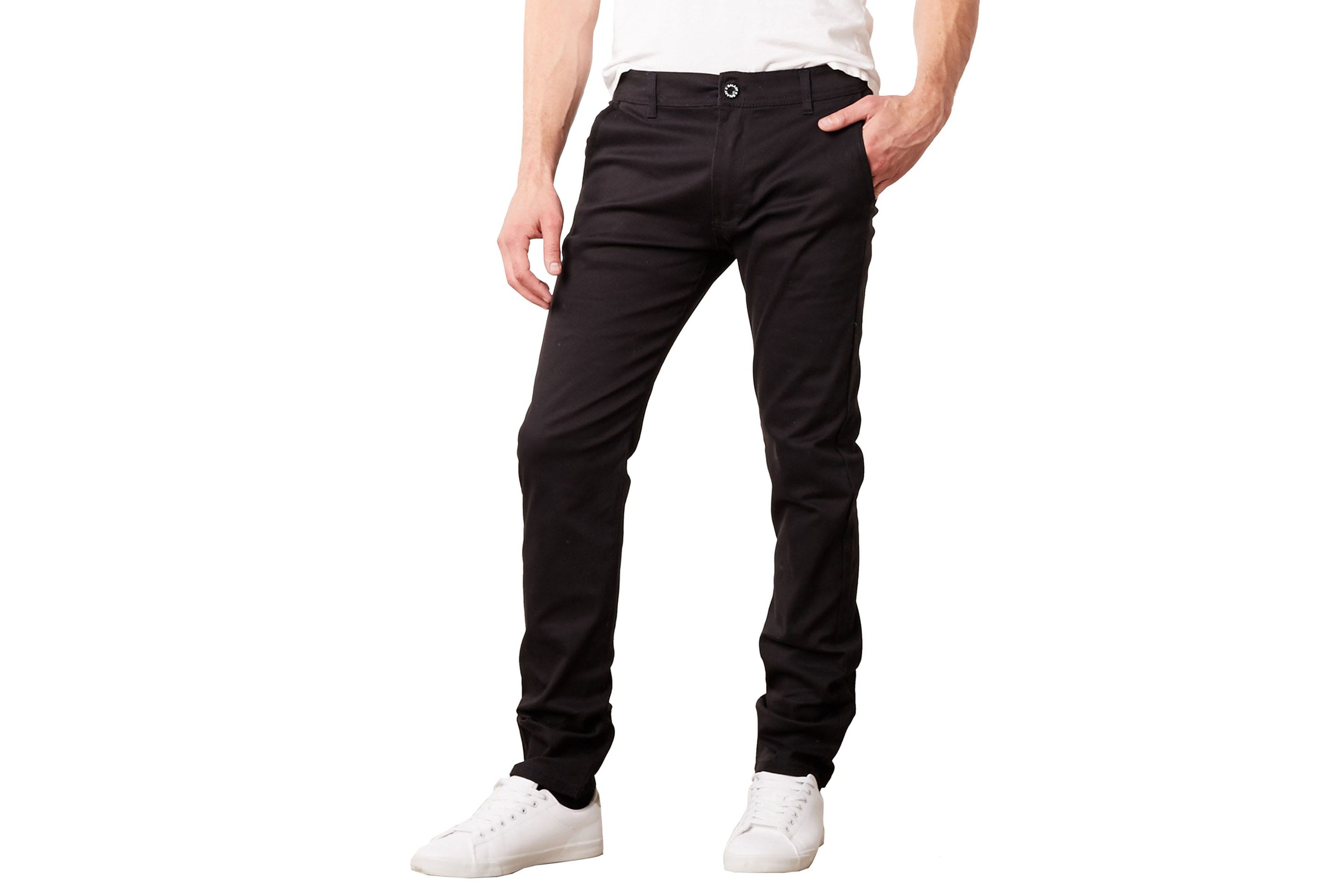 Mens Slim Fit Cotton Stretch Classic Chino Pants